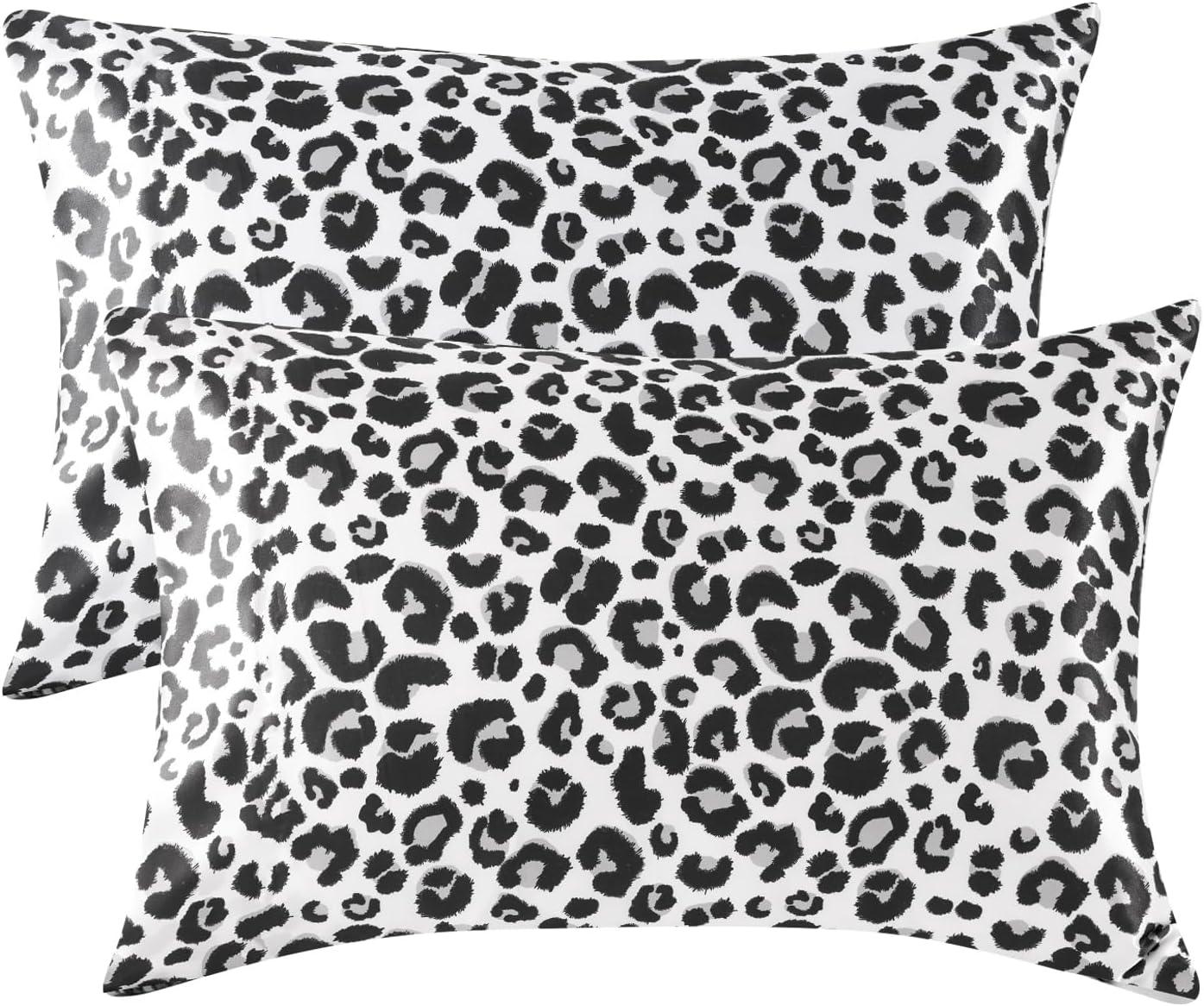 ANMINY Satin Pillowcase Set of 2 Standard Silk Bedding Pillowcases 26" x 20" Pillow Cover, White
