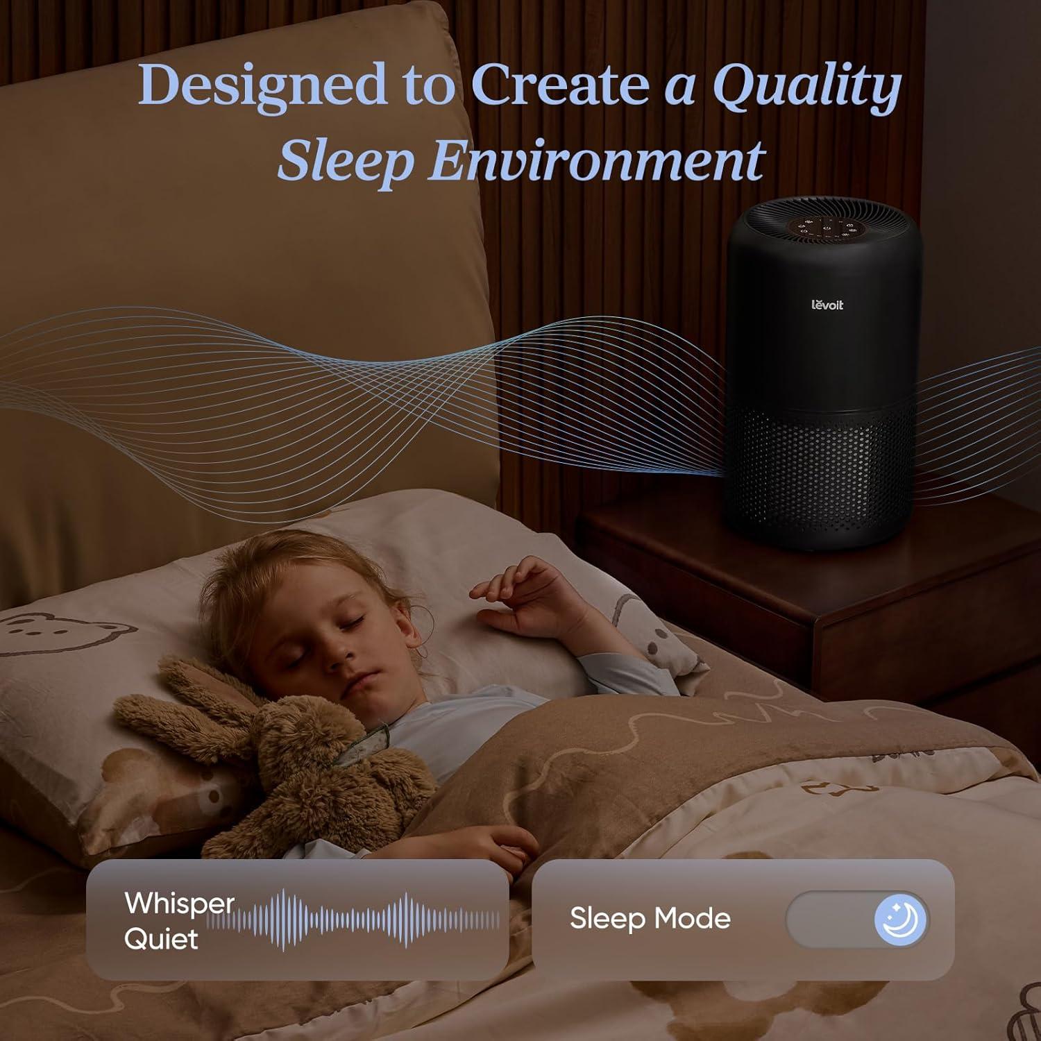 Black HEPA Ionic Odor Absorbing Air Purifier