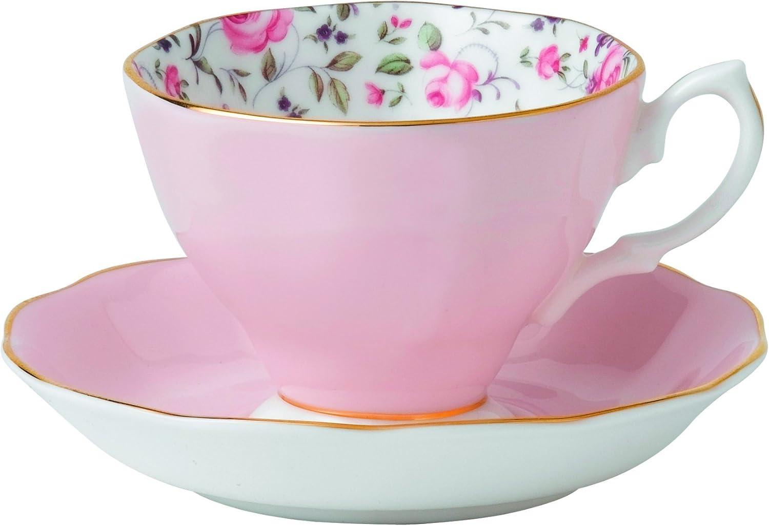 Royal Albert Rose Confetti 5 Piece Set - Fine Bone China - Hand Wash Only - Vibrant Colors, Intricate Detailing, Lustrous Gold Rim