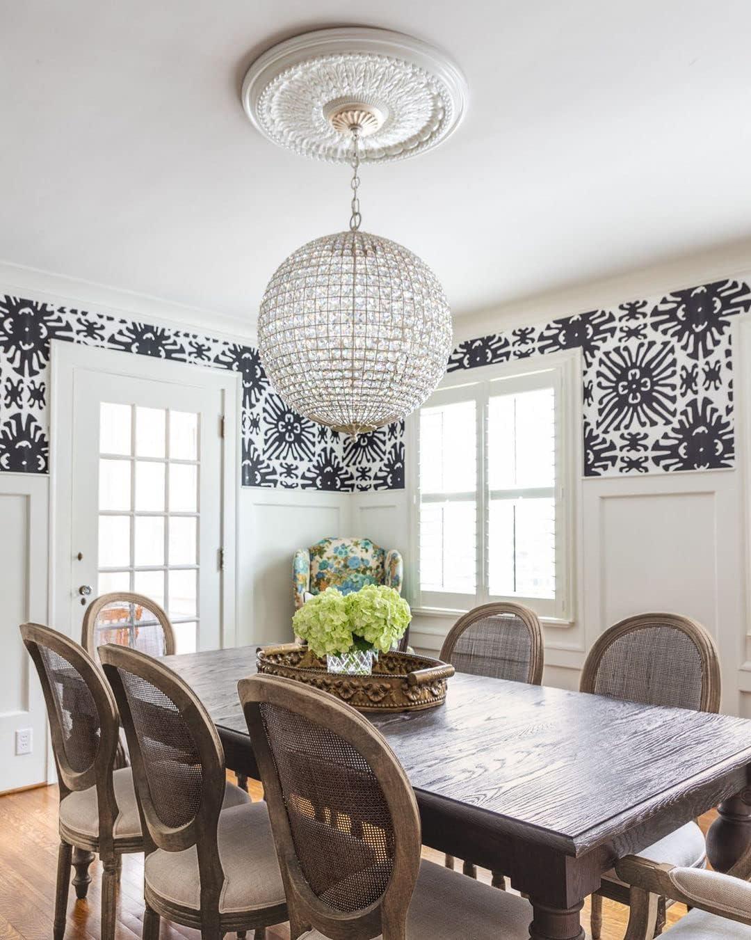 2xhome - French Chic Vintage Style Dining Side Chair With Upholstered Linen Welted Fabric And Elegant Natural Rustic Wood Frame - Rattan Wicker Oval Back, Set of 1, 1 piece