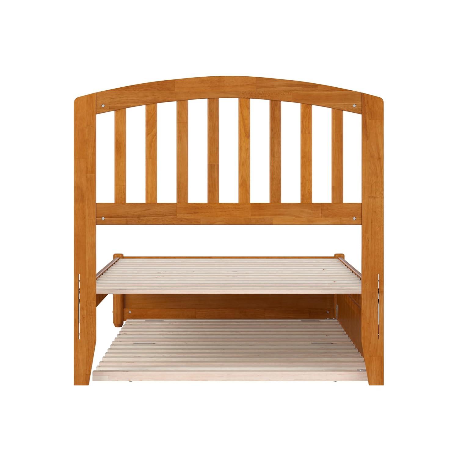 Lucia Twin XL Wood Platform Bed with Panel Footboard & Twin XL Trundle in White