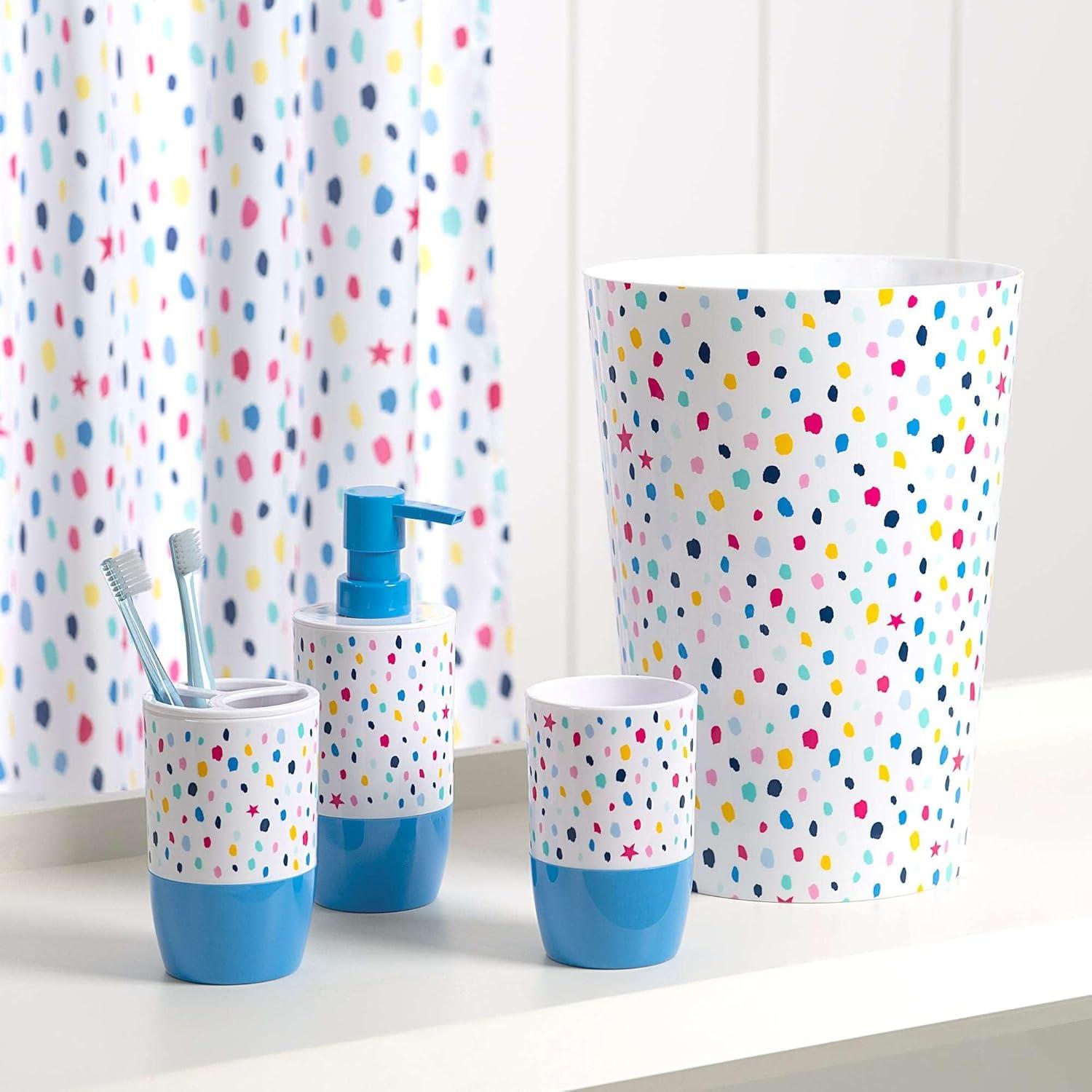 Multicolor Confetti Dot 4-Piece Plastic Bathroom Accessory Set