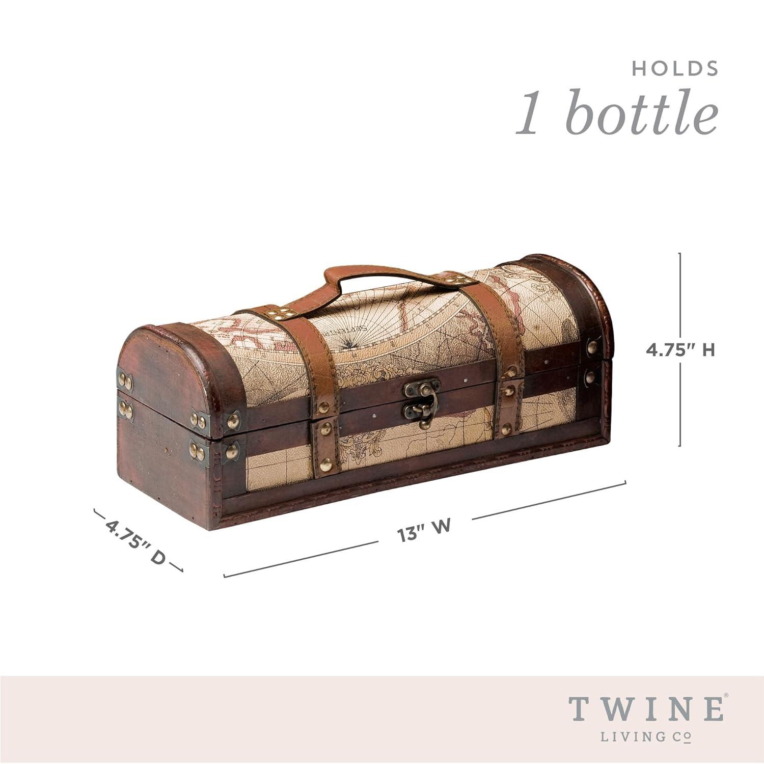 Twine Twine Chateau Bottle Old World Map Wine Box