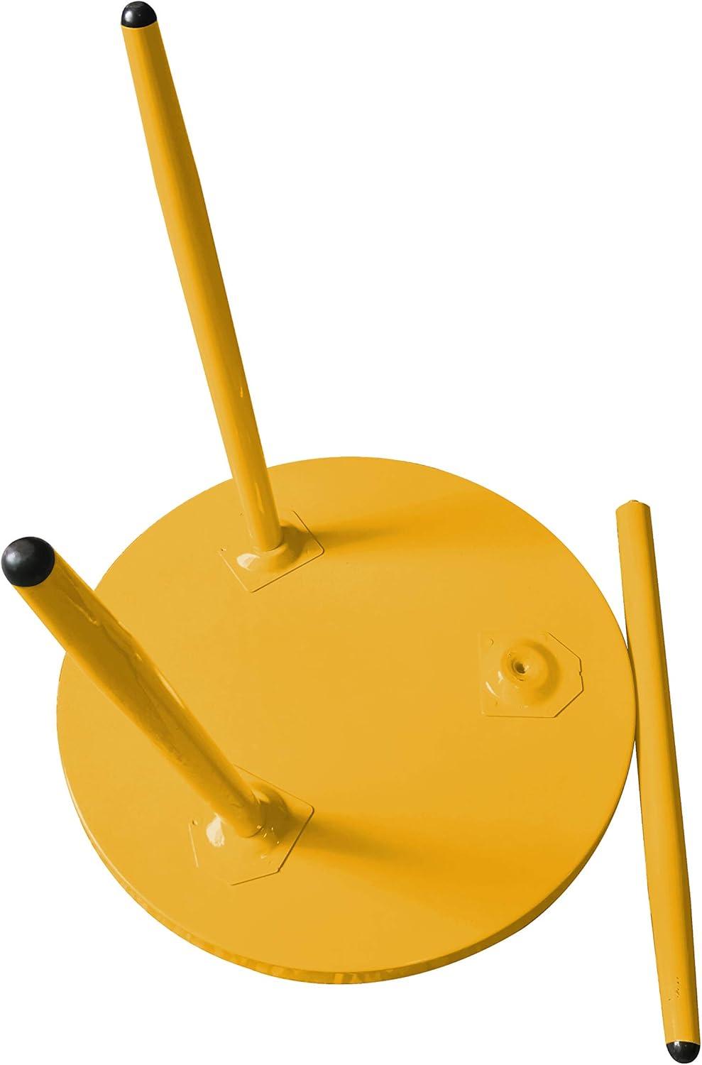 KB Designs - 3 Legs Modern Metal Round Side Sofa End Table, Yellow