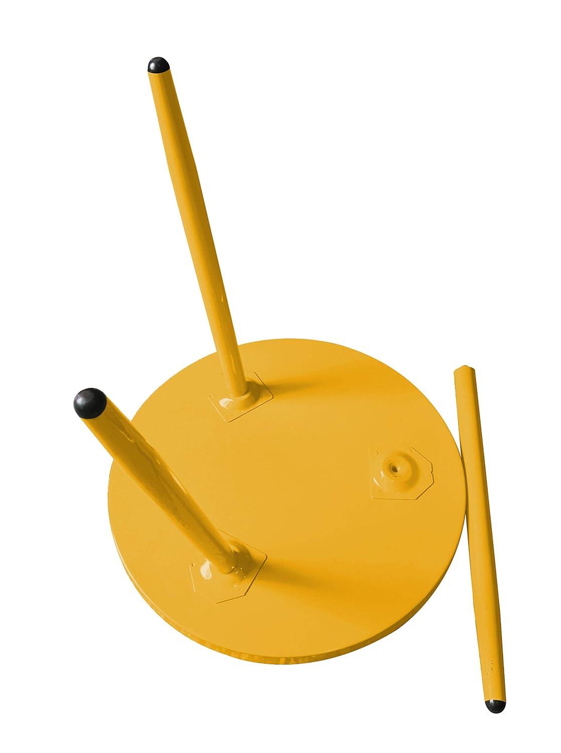 KB Designs - 3 Legs Modern Metal Round Side Sofa End Table, Yellow