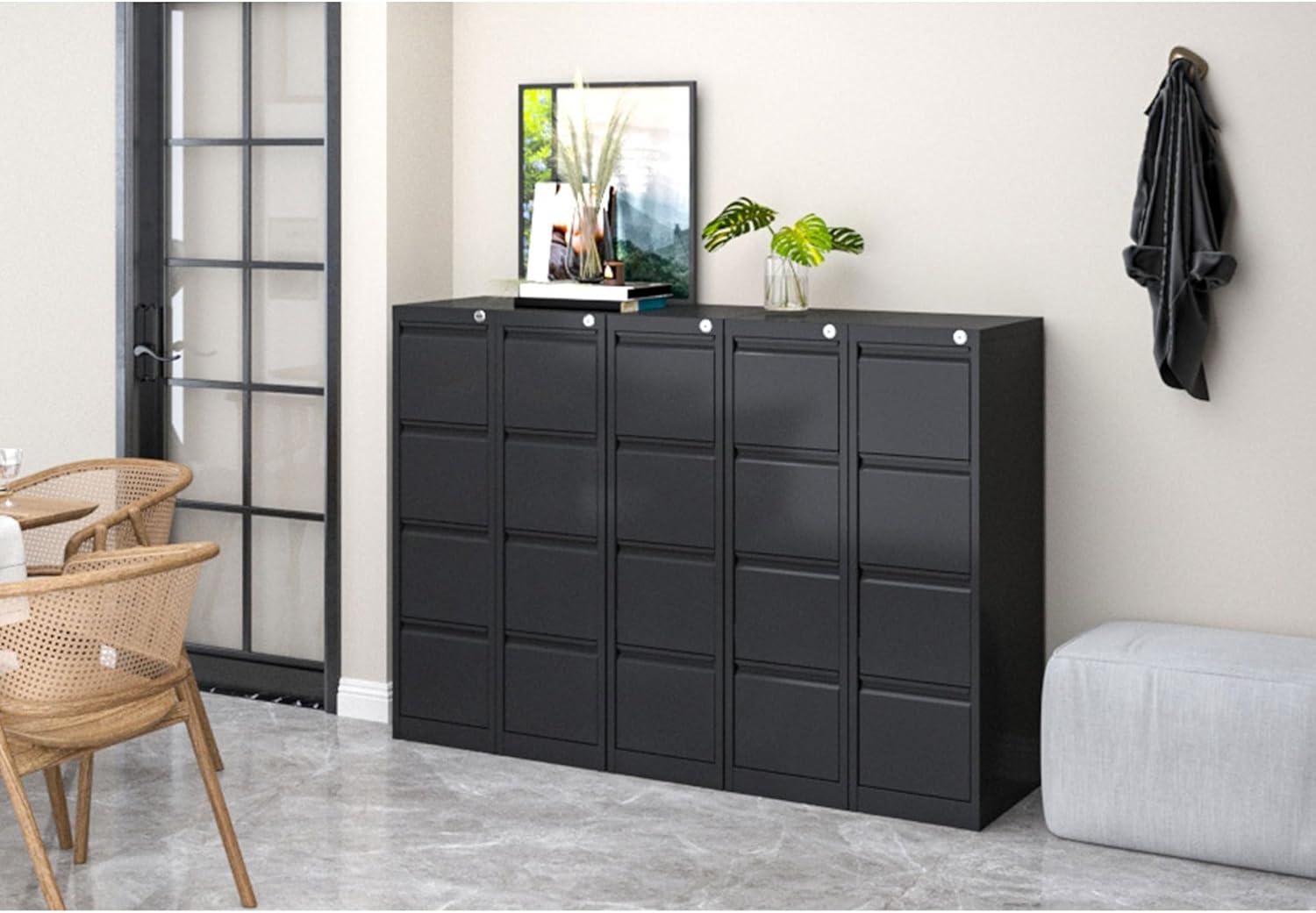 AOBABO 4 Drawer Vertical Metal File Cabinet with Lock for Home and Office