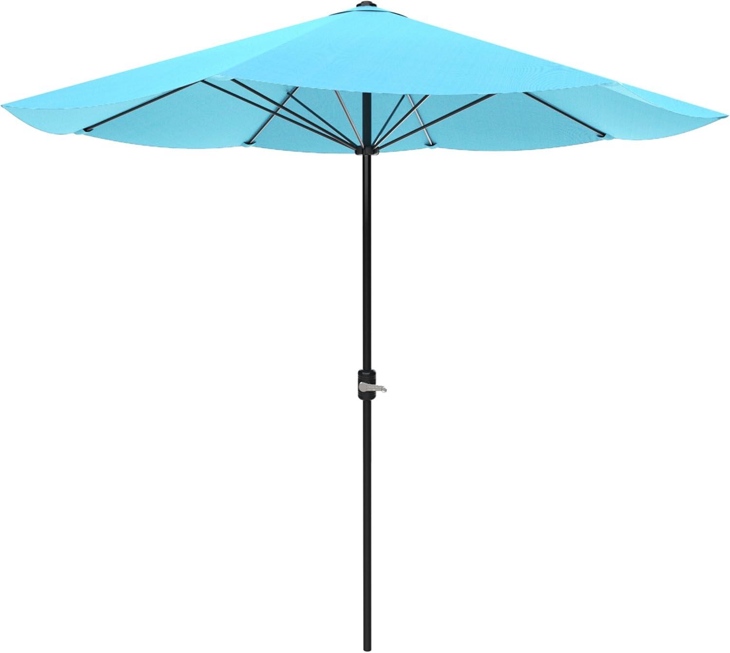 Pure Garden 9FT Outdoor Vented Patio Umbrella with Easy Crank (Blue)