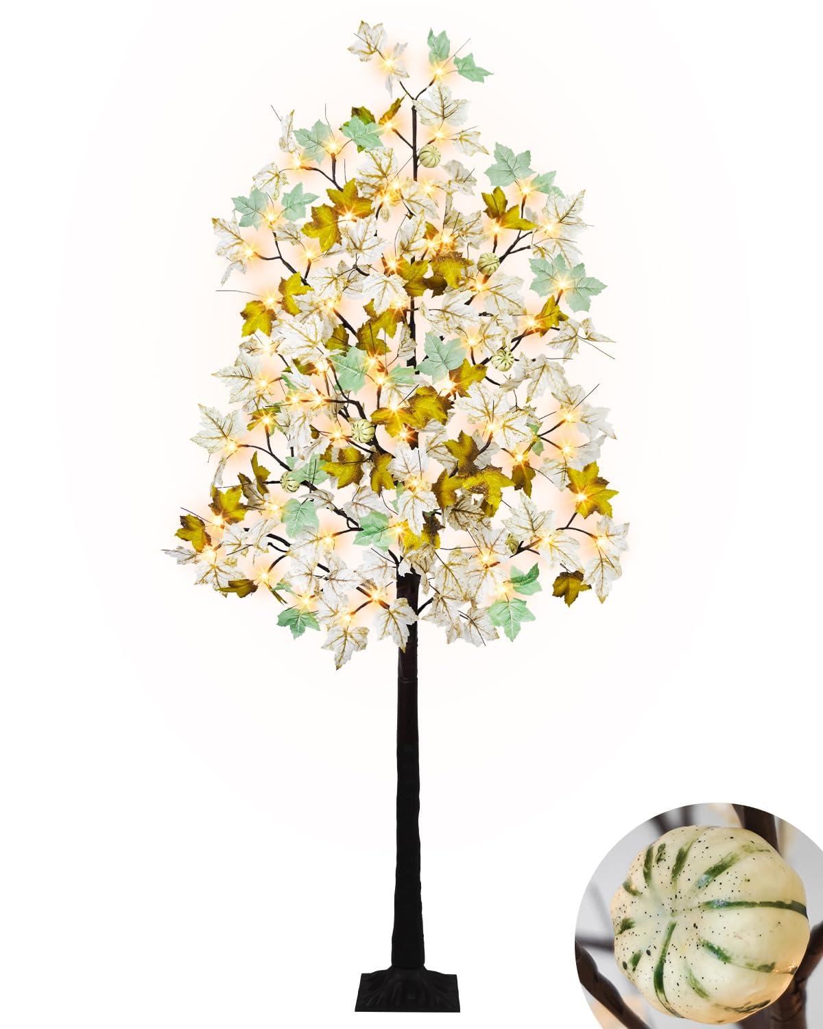 The Holiday Aisle® 6FT Fall Light Up Tree with 96 LEDs Lights