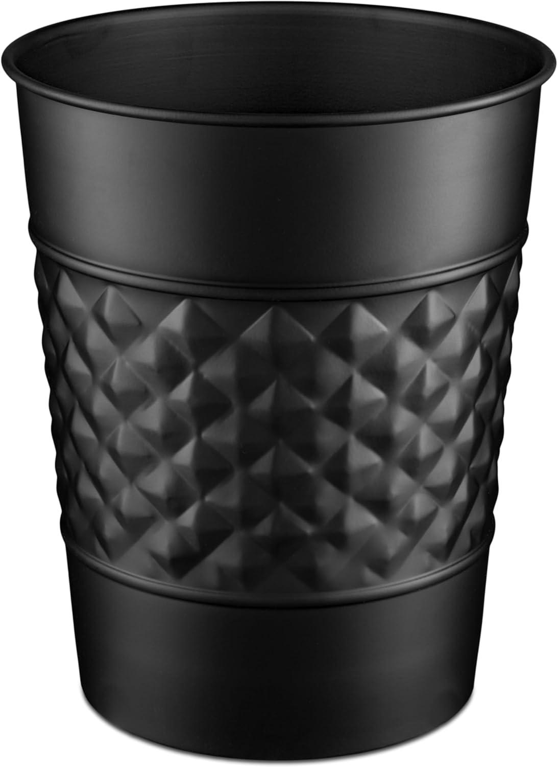 Monarch Abode Geometric Embossed Metal 1.7 Gallon Waste Basket