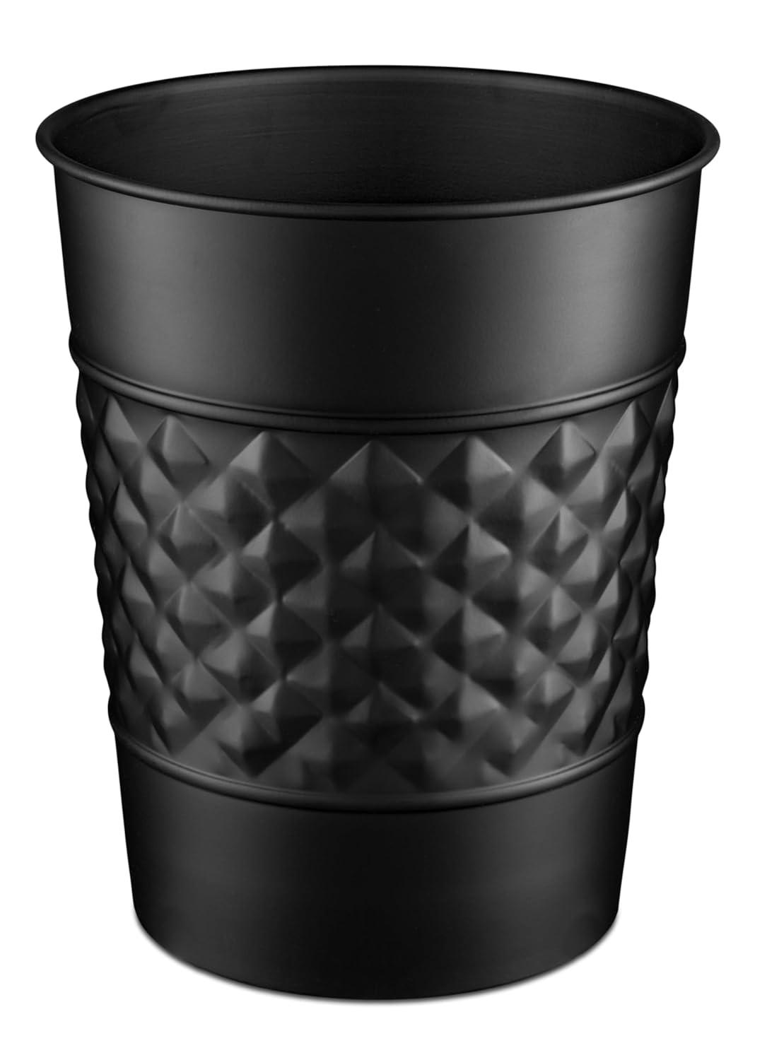 Monarch Abode Geometric Embossed Metal 1.7 Gallon Waste Basket
