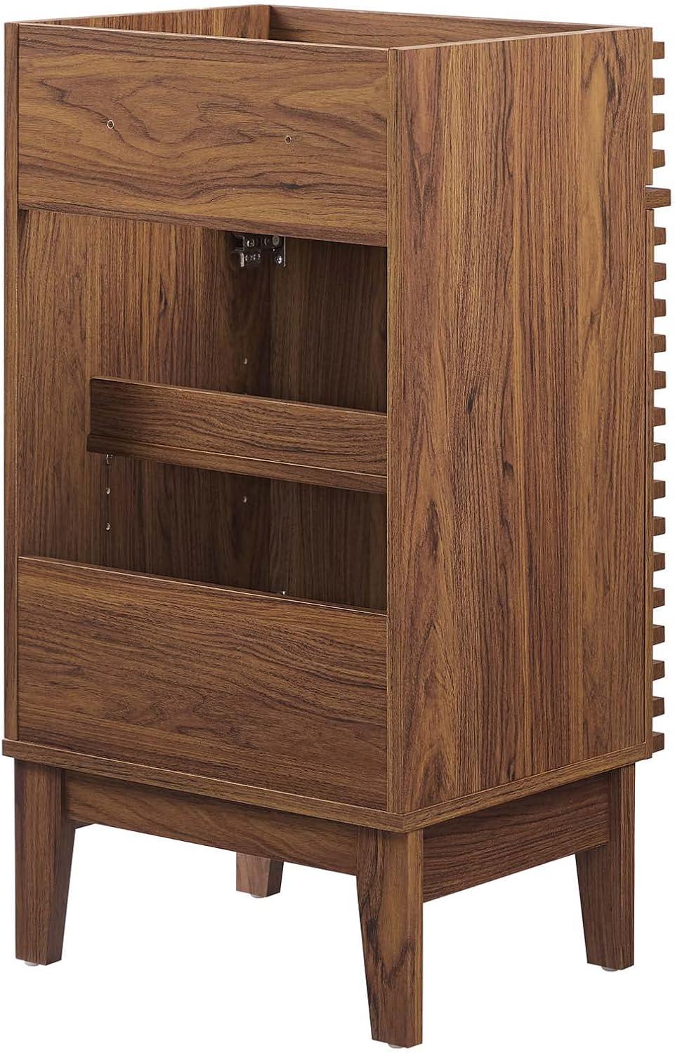 Vanity Cabinet (Sink not included), Walnut, Wood, Mid Century Hotel Bedroom Bathroom, Modern Contemporary HB33490