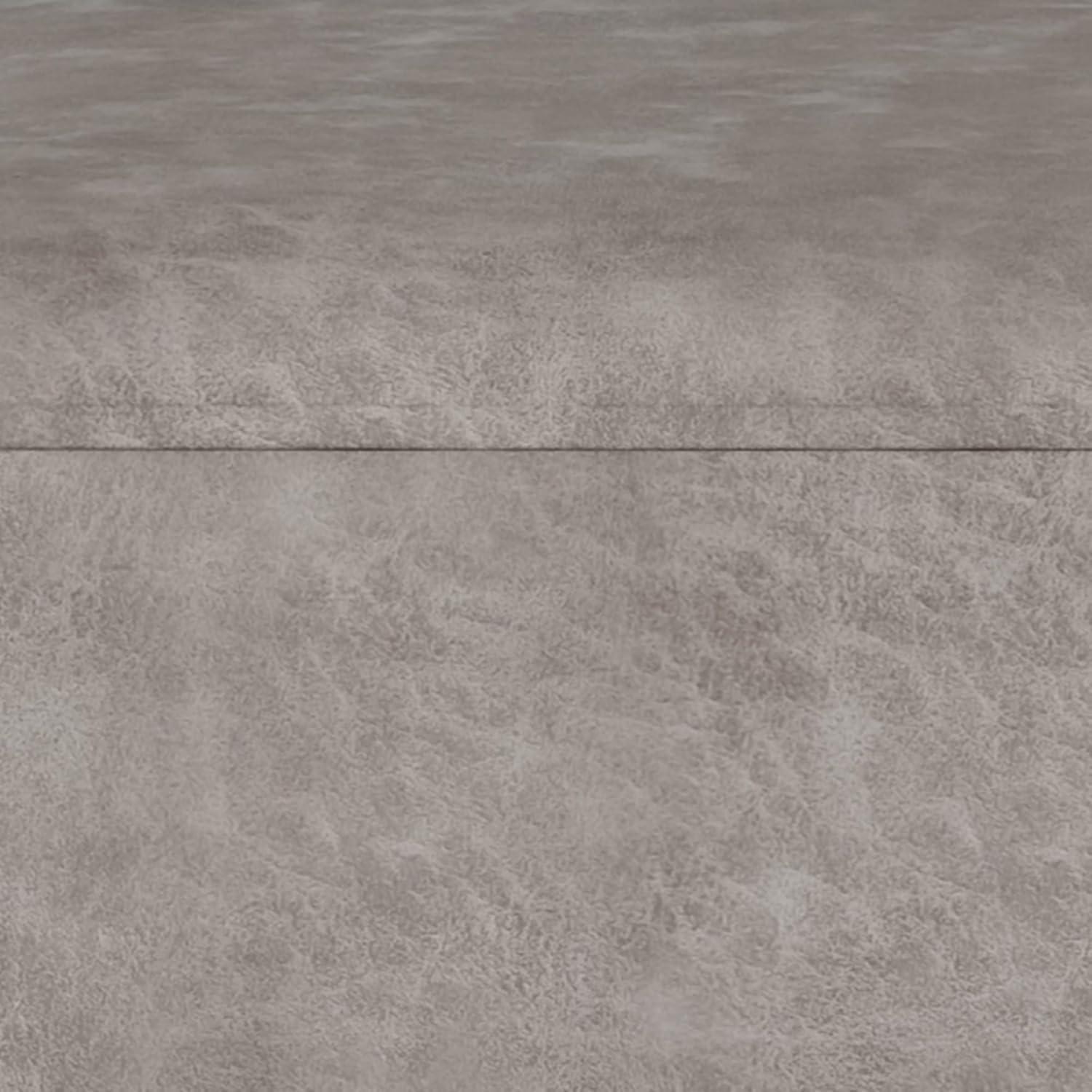 Pemberly Row 26" Faux Air Leather Ottoman Bench in Distressed Gray Taupe