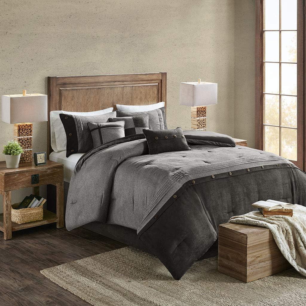 Boone 7 Piece Faux Suede Comforter Set