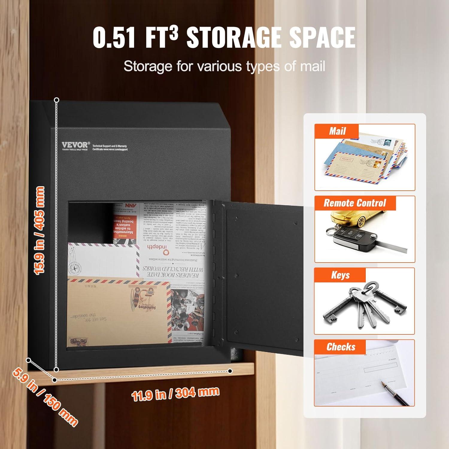 VEVOR Steel Wall Mounted Mailbox