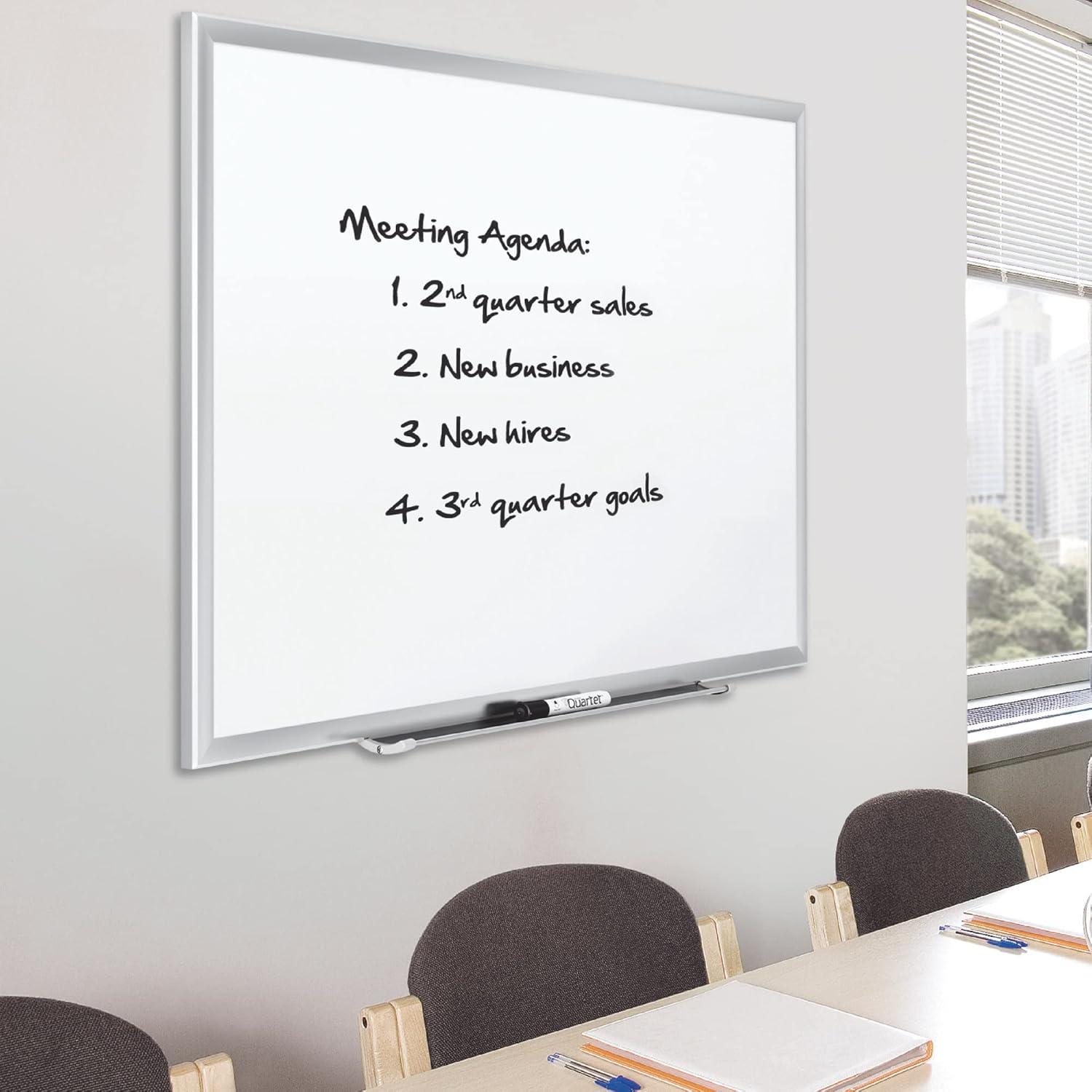 Quartet Classic DuraMax Porcelain Magnetic Whiteboard 48 x 36 4 x 3 Silver