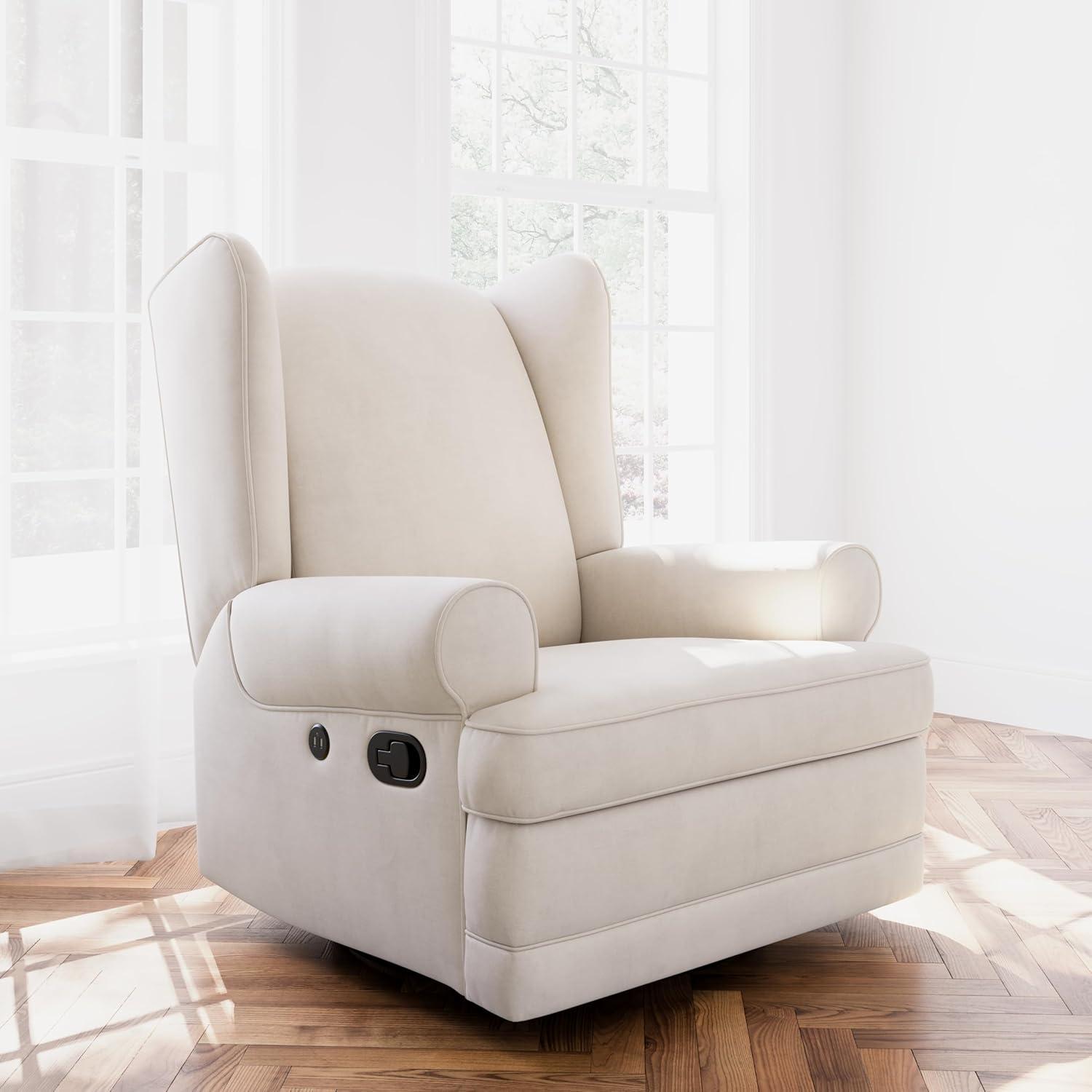 Serenity Swivel Reclining Glider Rocking Chair with USB