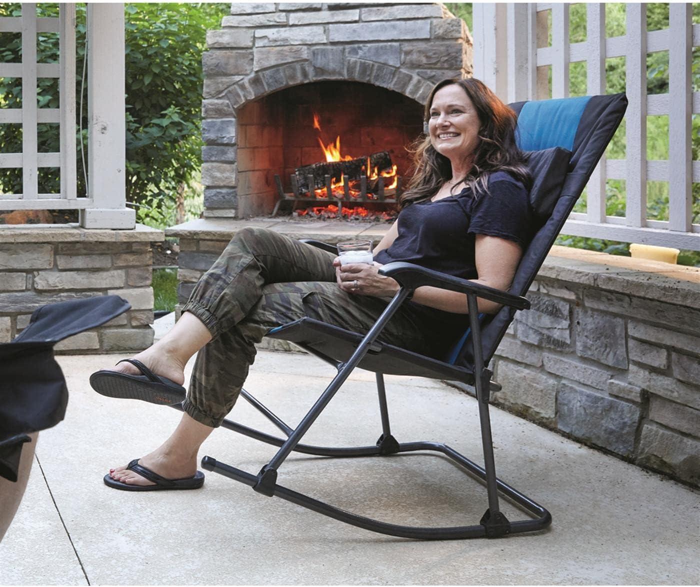 Guide Gear Oversized Rocking Camp Chair, 500-lb. Capacity Blue/Black