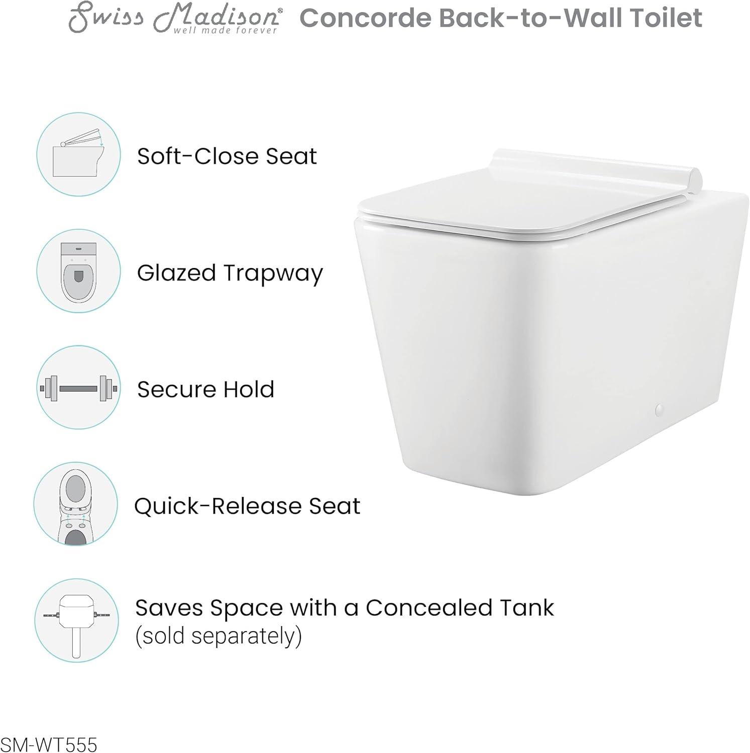 Concorde Back-to-Wall Square Toilet Bowl