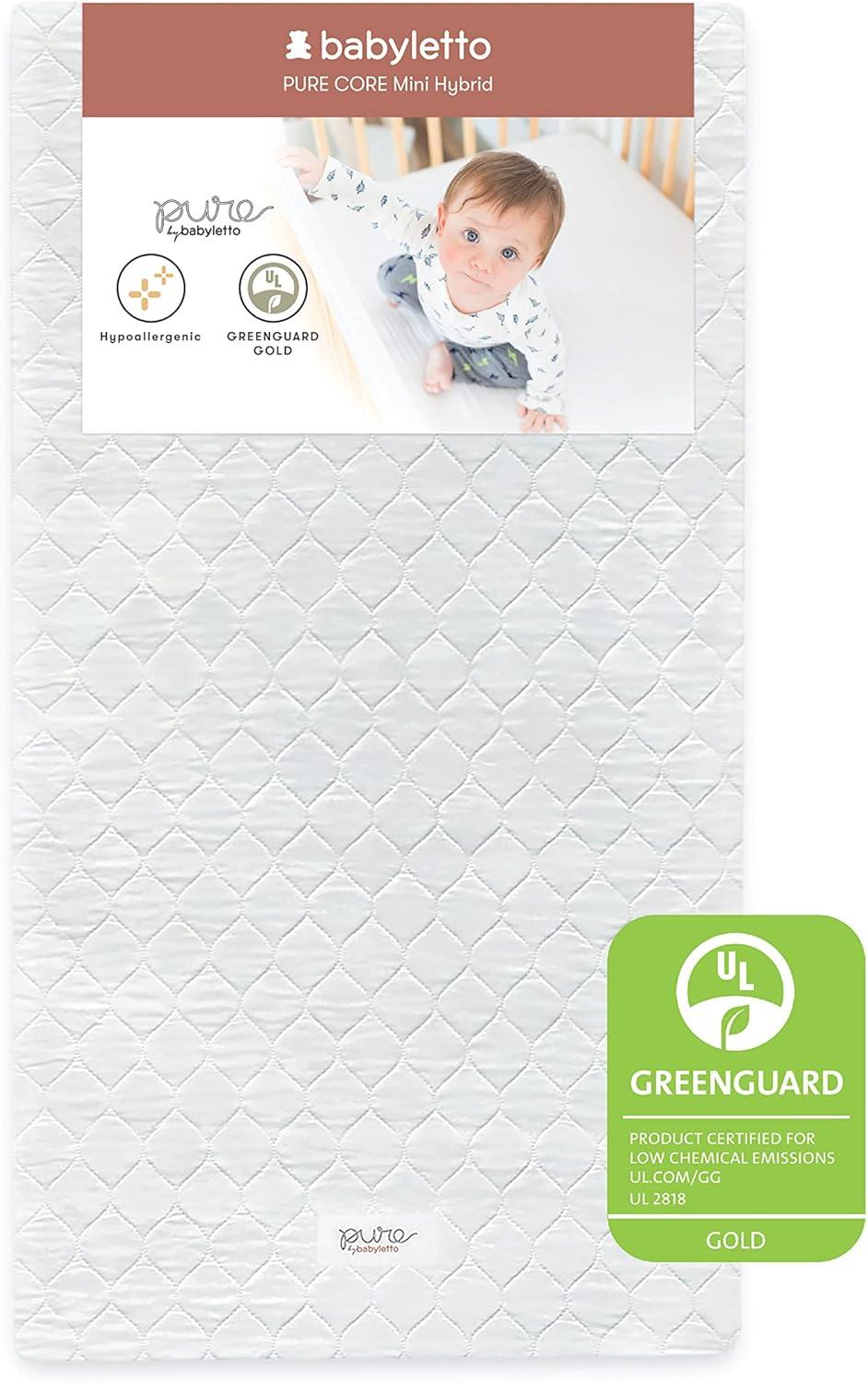 Babyletto Pure Core Lightweight Waterproof Mini Baby Crib Mattress