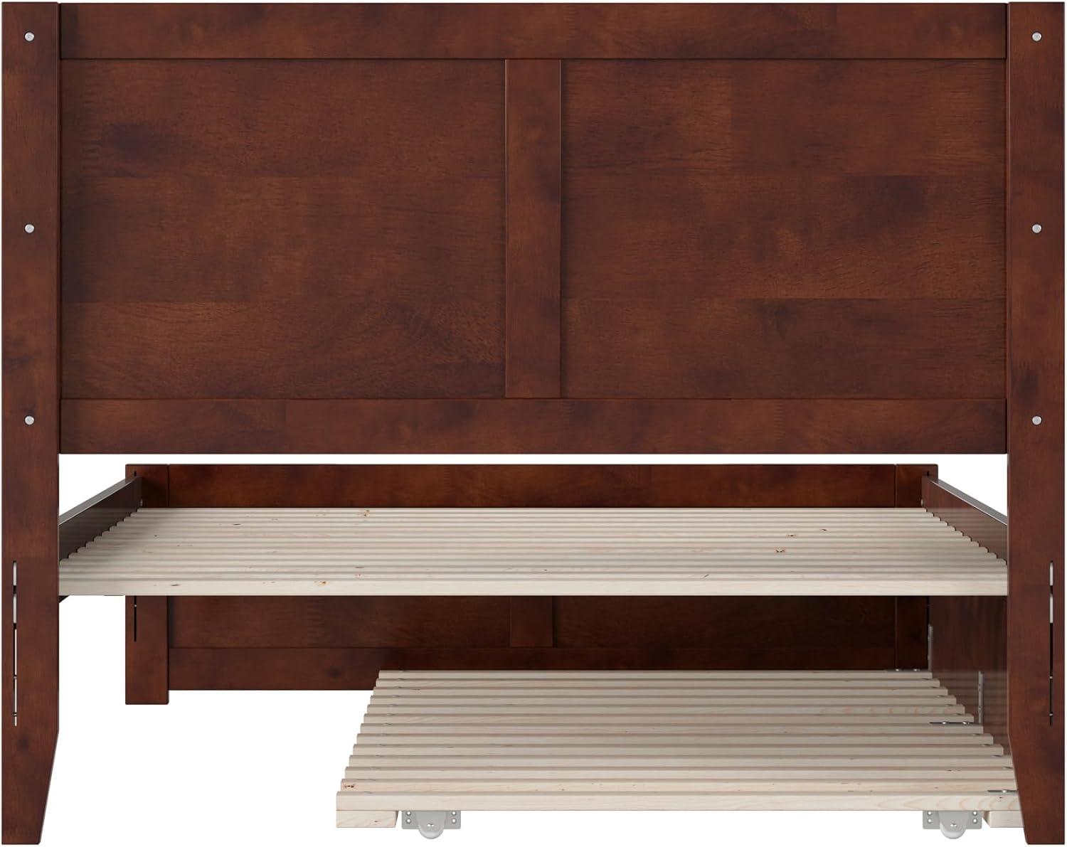 AFI Canyon Walnut Solid Wood Platform Bed with Matching Footboard & Twin Trundle, Full
