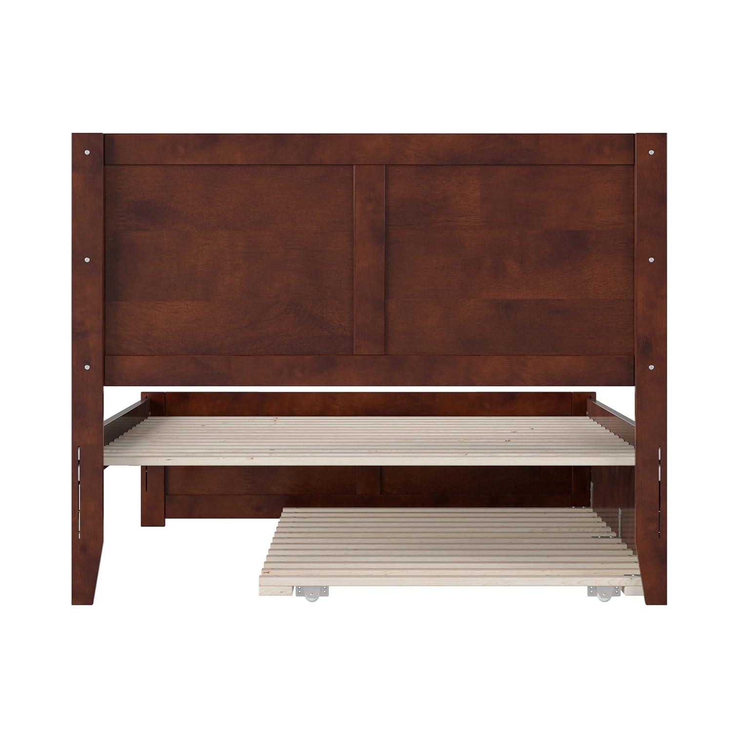 AFI Canyon Walnut Solid Wood Platform Bed with Matching Footboard & Twin Trundle, Full