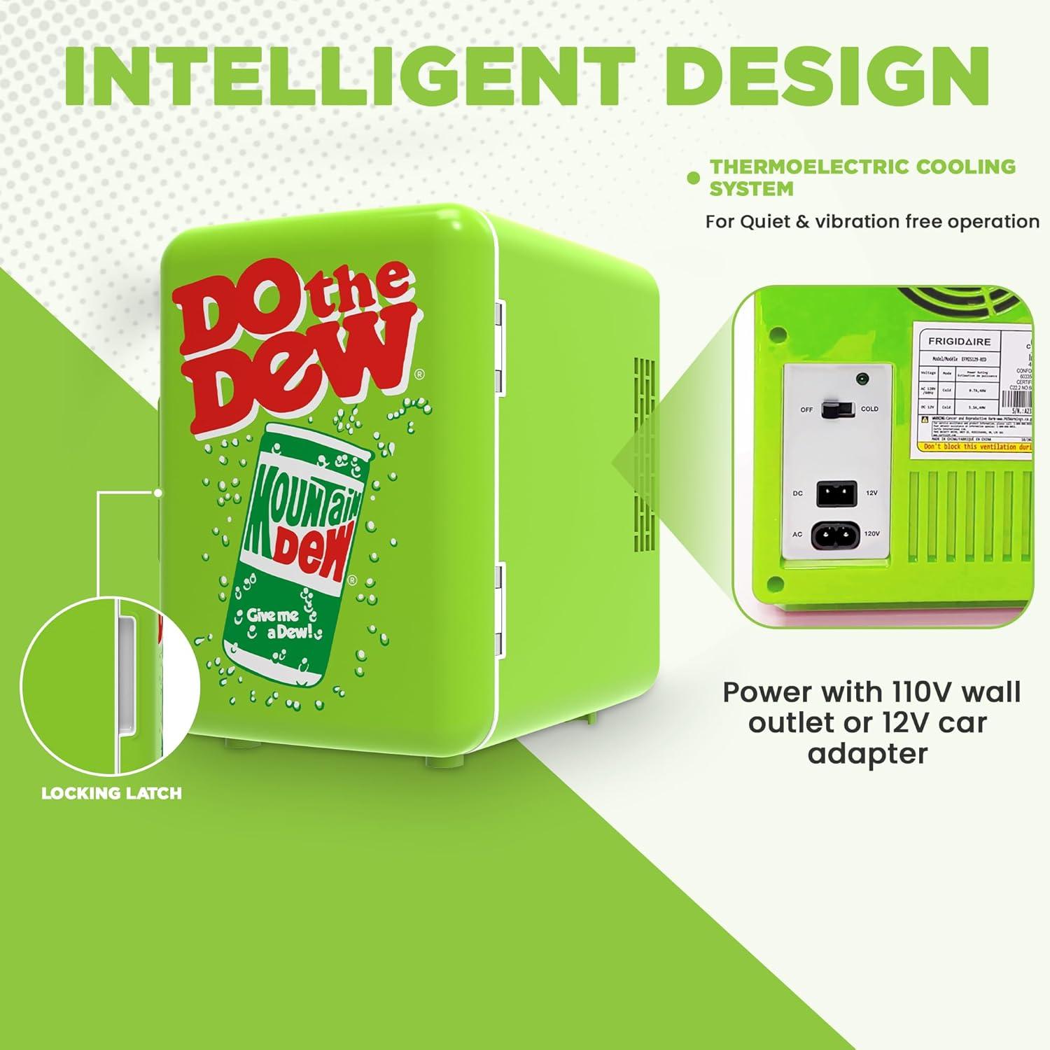 Mountain Dew Green Compact Personal Mini Fridge Cooler