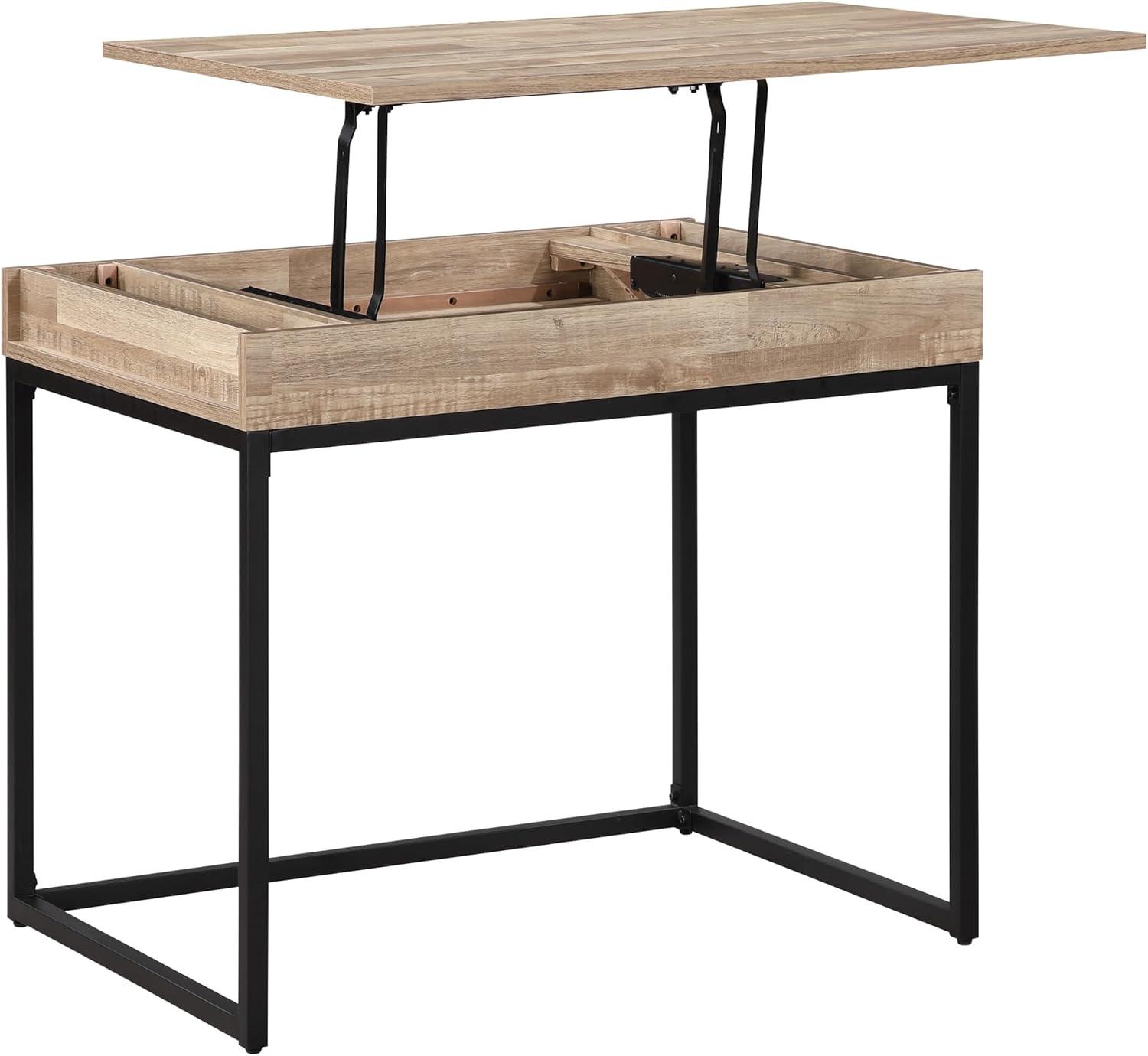 Sit and Stand Desk in Engineered Wood Brown Finish KD