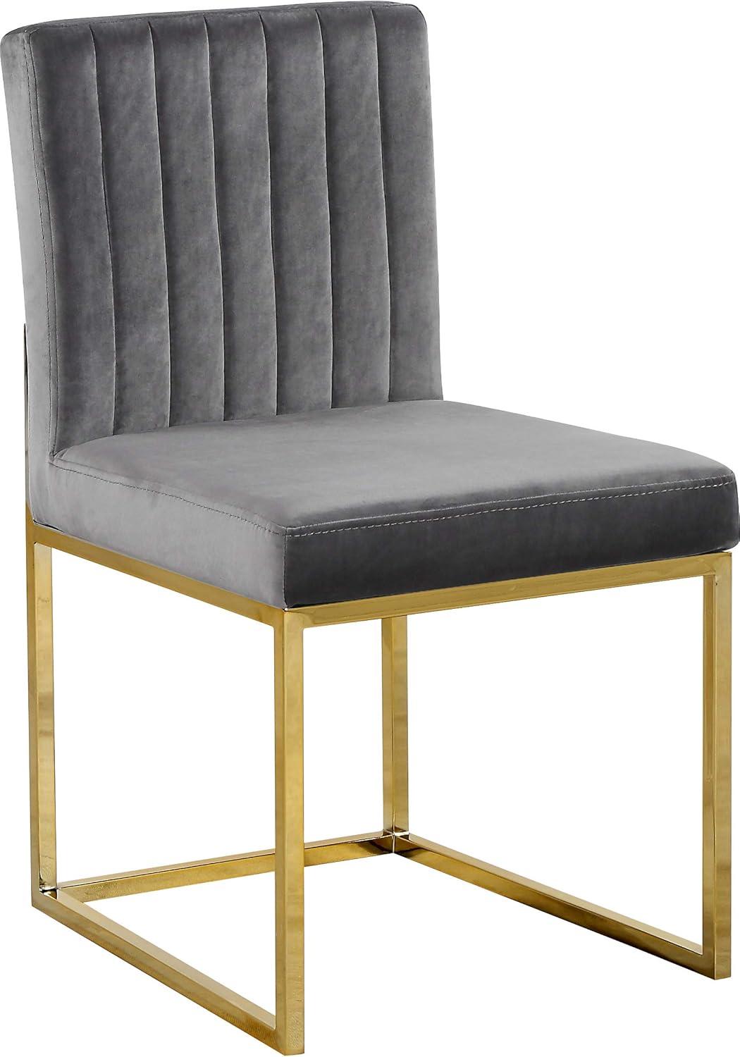 Meridian Furniture Contemporary Giselle Velvet Dining Chair in Gray (Set of 2)