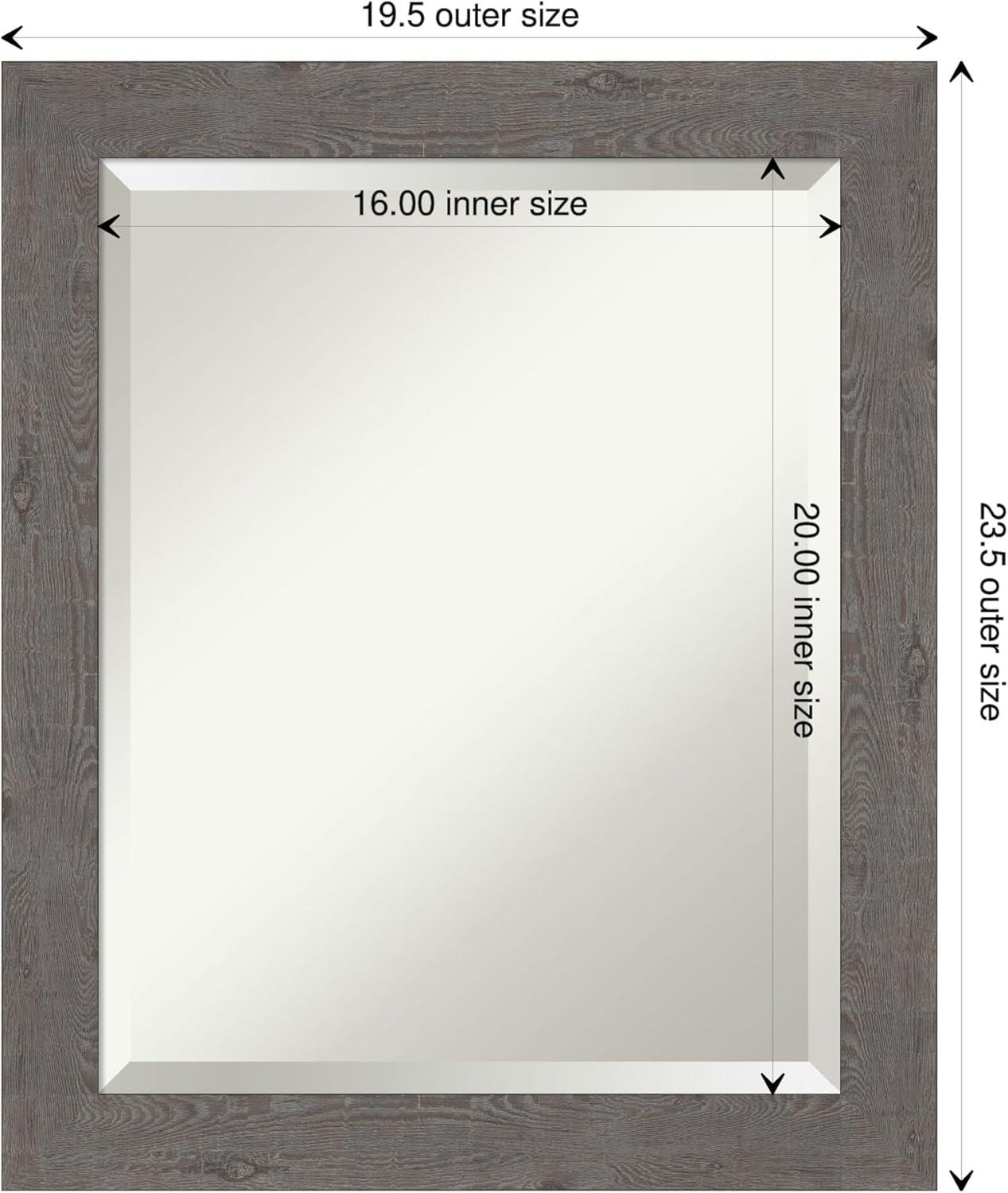 Rustic Grey Wood Framed Rectangular Bathroom Vanity Mirror