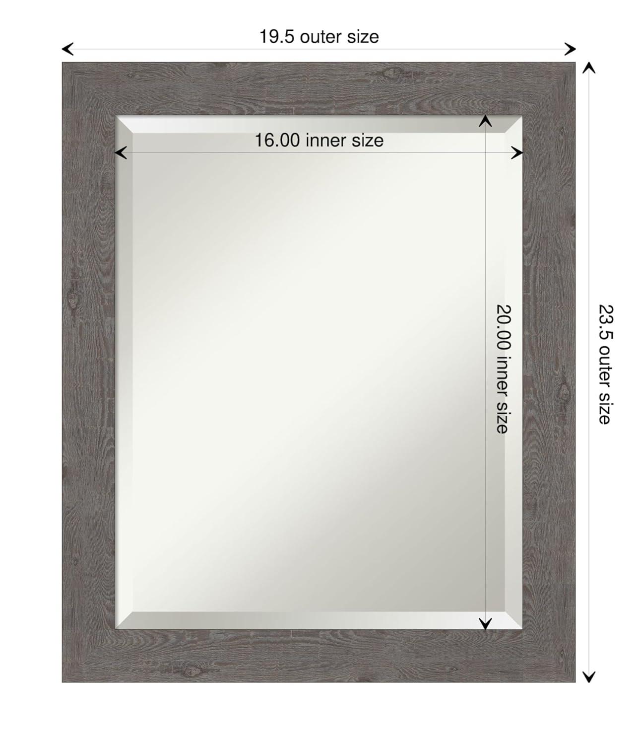 Medium Rectangle Distressed Grey Beveled Glass Modern Mirror (23.25 in. H x 19.25 in. W)