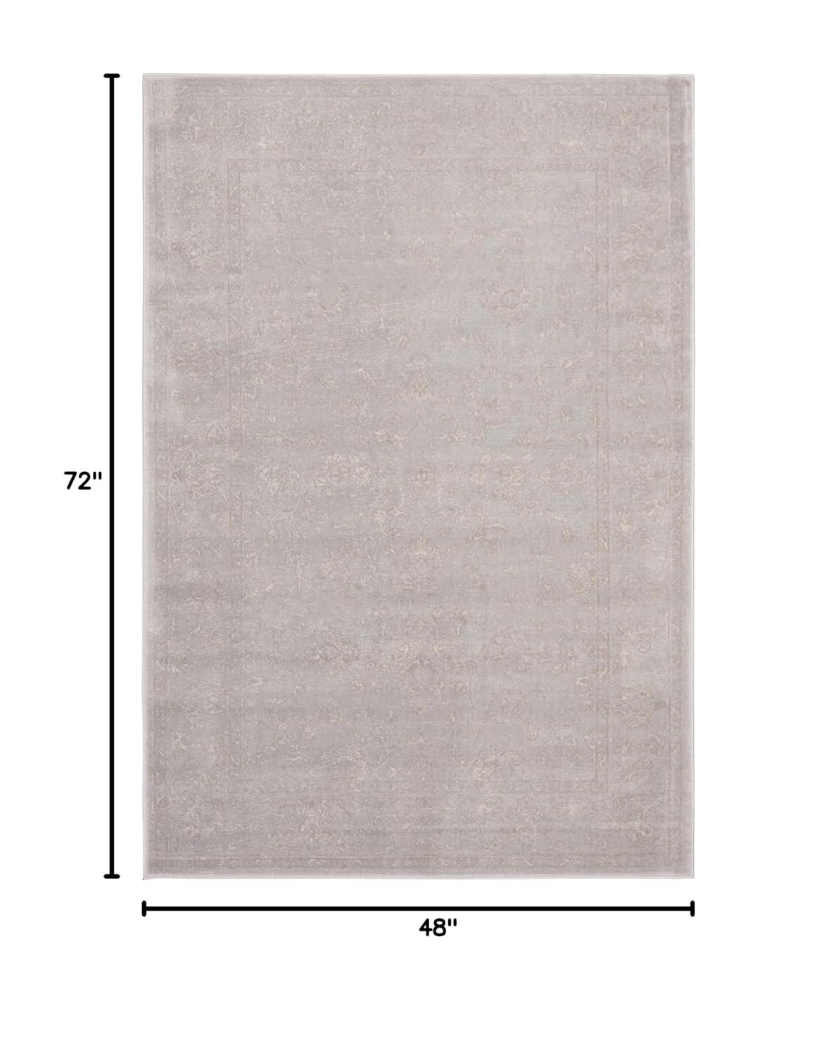Carnegie CNG621 Power Loomed Area Rug - Light Grey/Cream - 4'x6' - Safavieh.