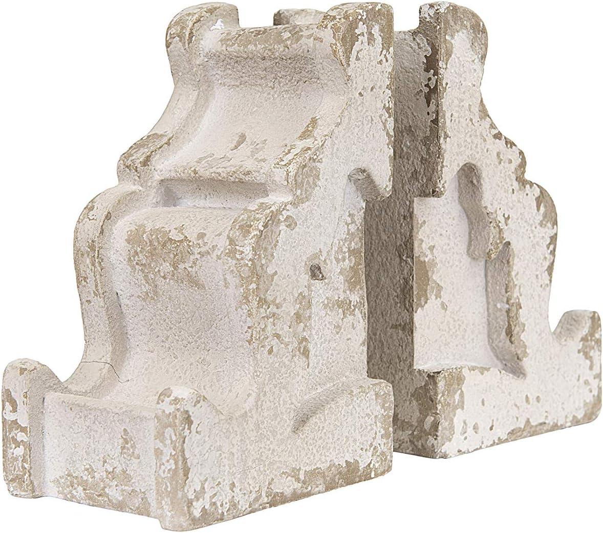 Set of 2 Corbel Shaped Bookends White - Storied Home