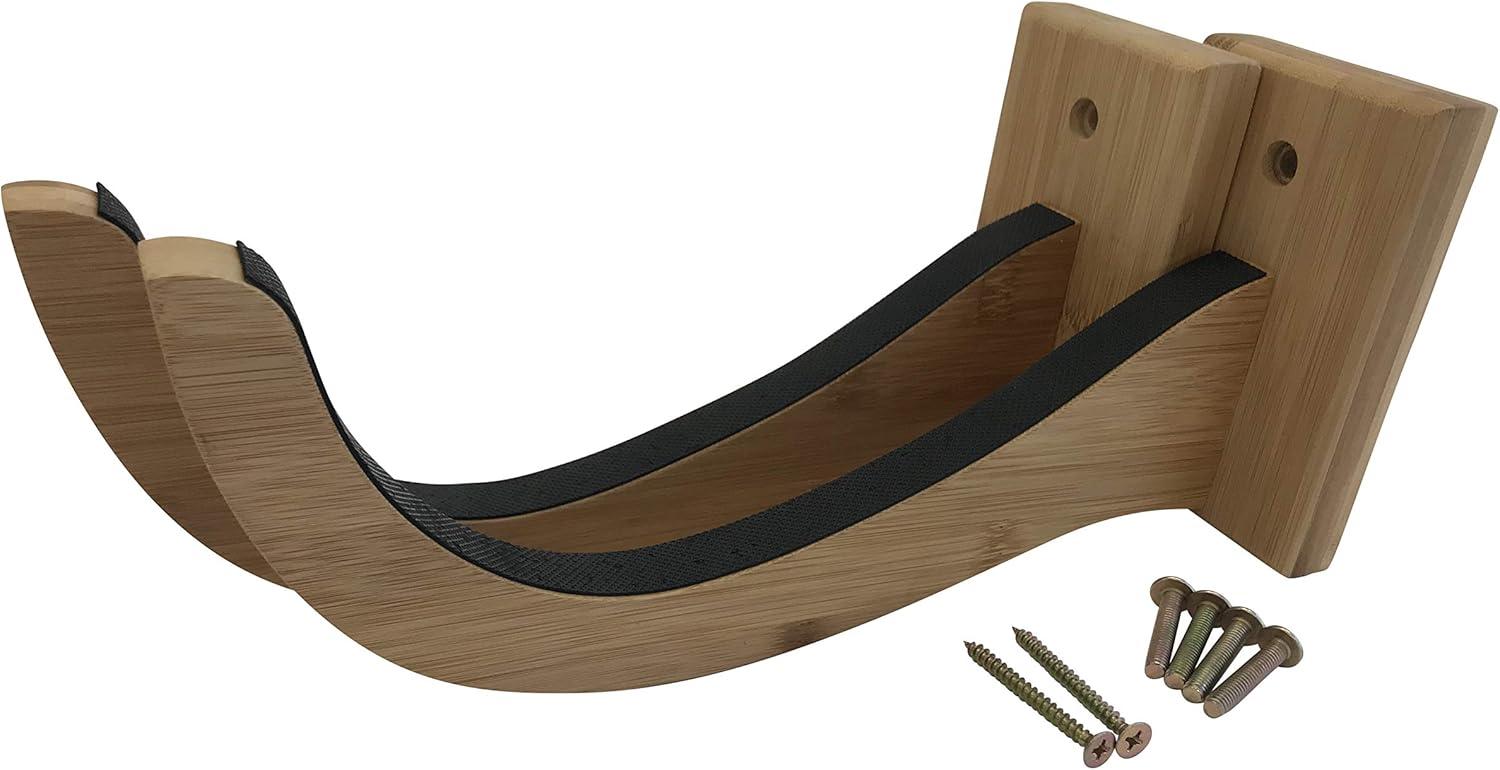 Bamboo Wall-Mounted Surfboard Display Rack
