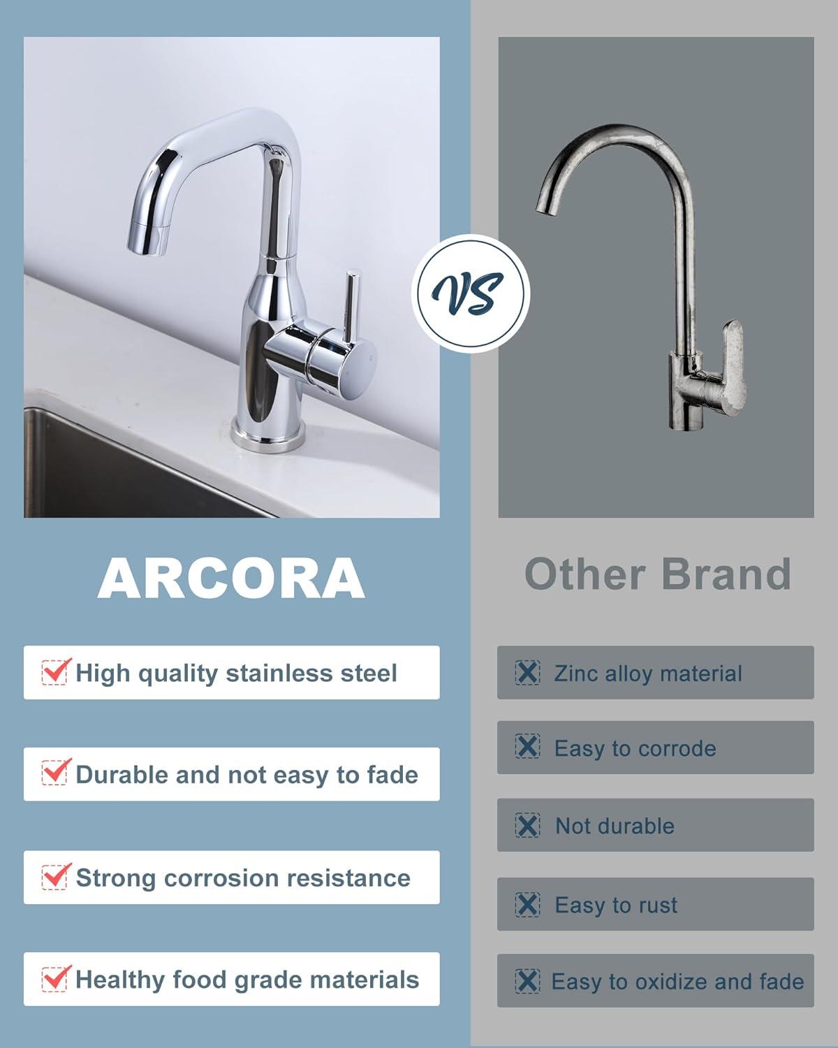 Aleasha Single Handle Deck Mounted Bar Faucet Inclued Supply Lines AL-4M04C