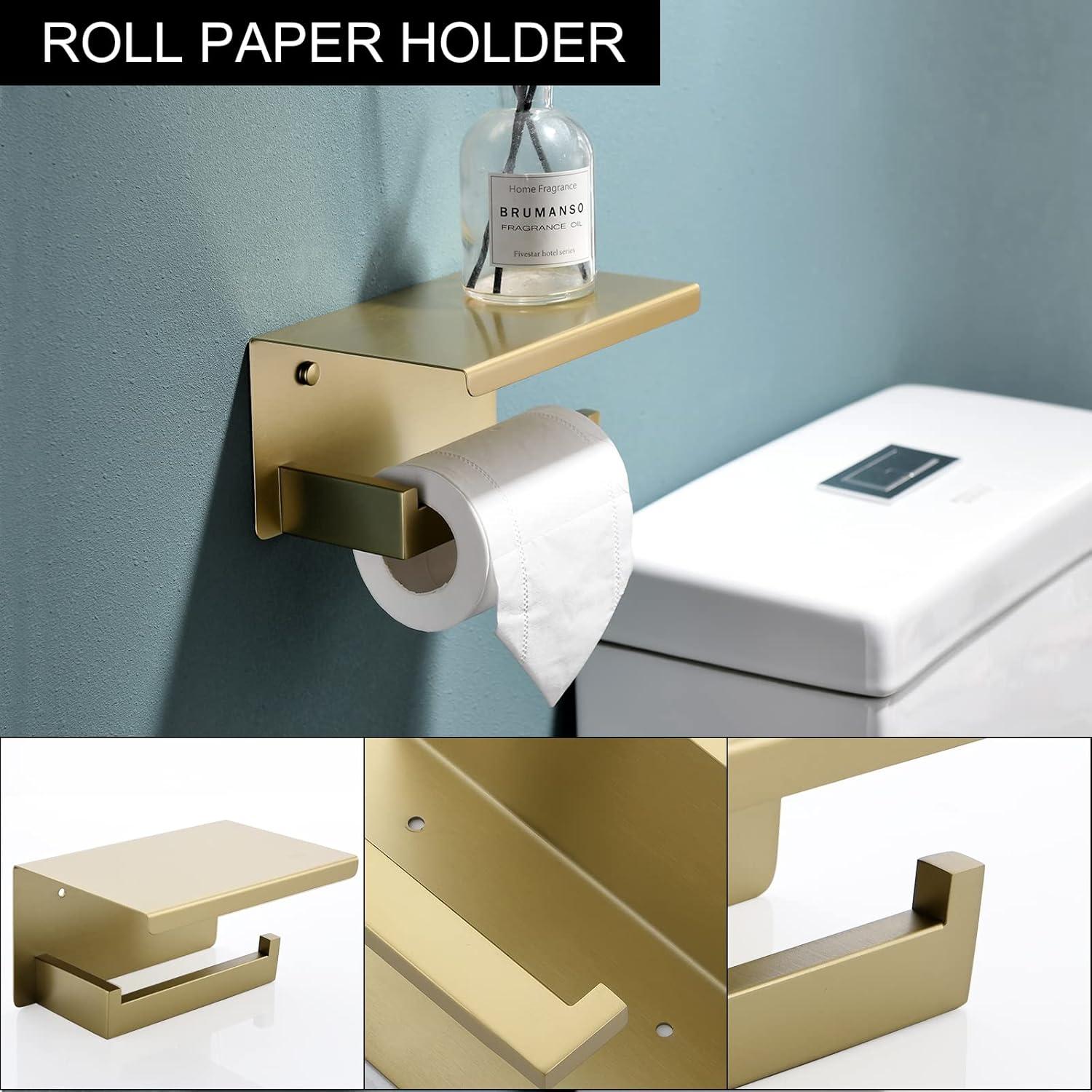 SHANRUGUOJI 5 Pieces Bathroom Hardware Accessories Set Towel Bar Set Wall Mounted,Stainless Steel XJ1-W121963548