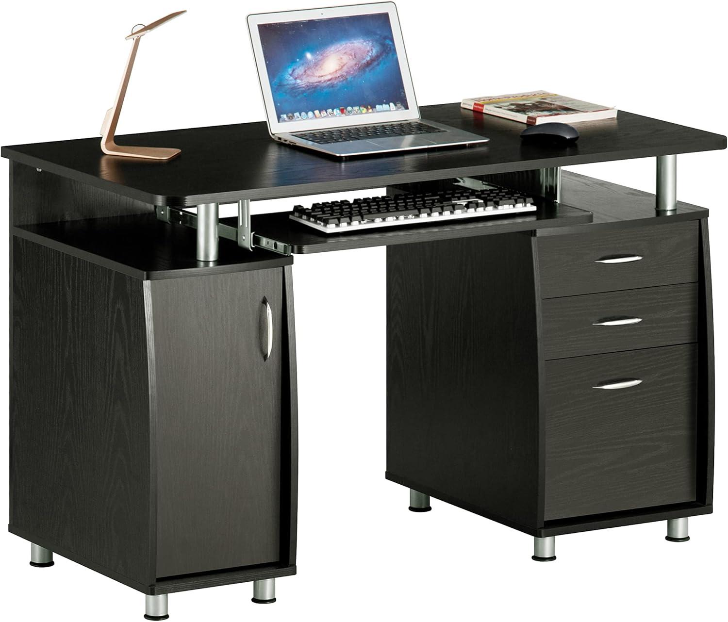 Espresso 52" Workstation Desk with Storage and Keyboard Tray