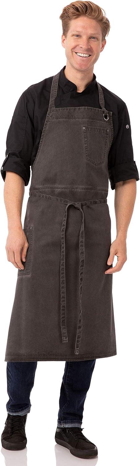 Earth Brown Cotton Adjustable Unisex Chef Bib Apron