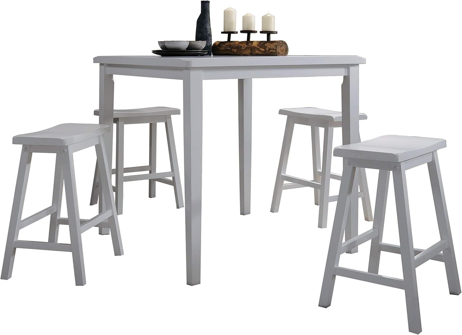 ACME Gaucho 5 Piece Counter Height Dining Set in White