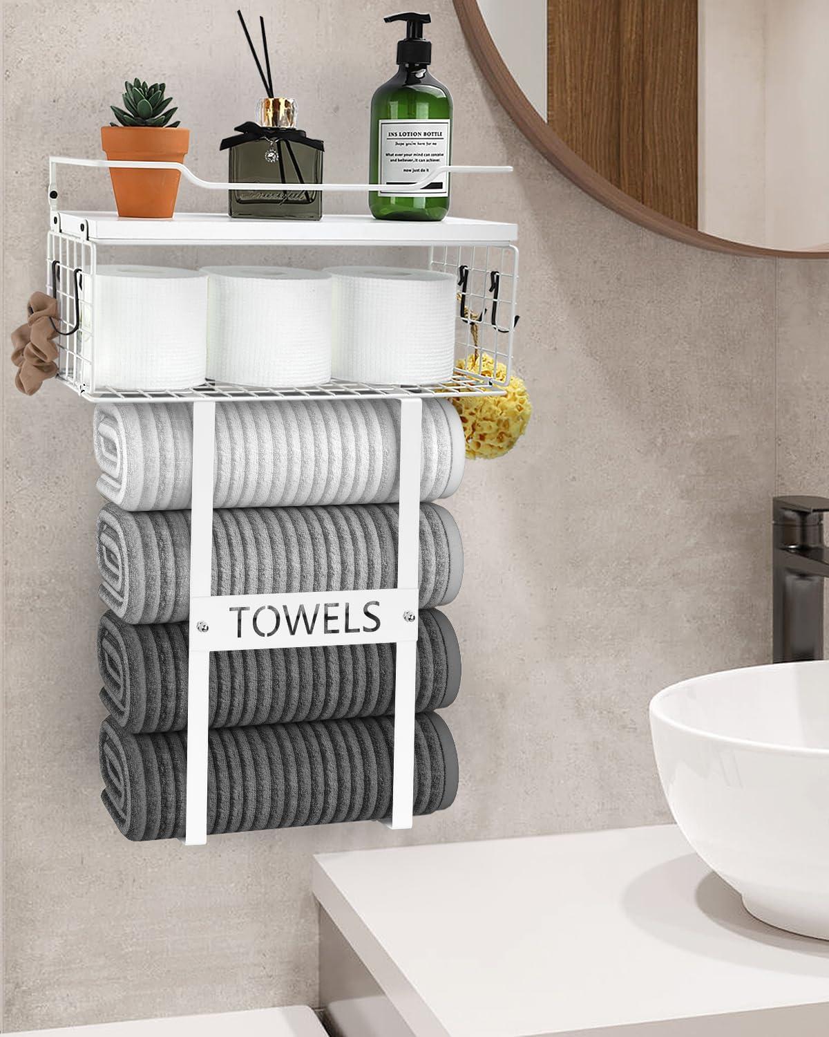 Bathroom wall mounted towel rack