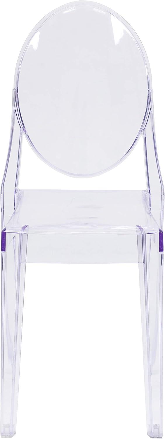 Flash Furniture Cheryl Indoor/Outdoor Ghost Side Chair, Transparent Crystal