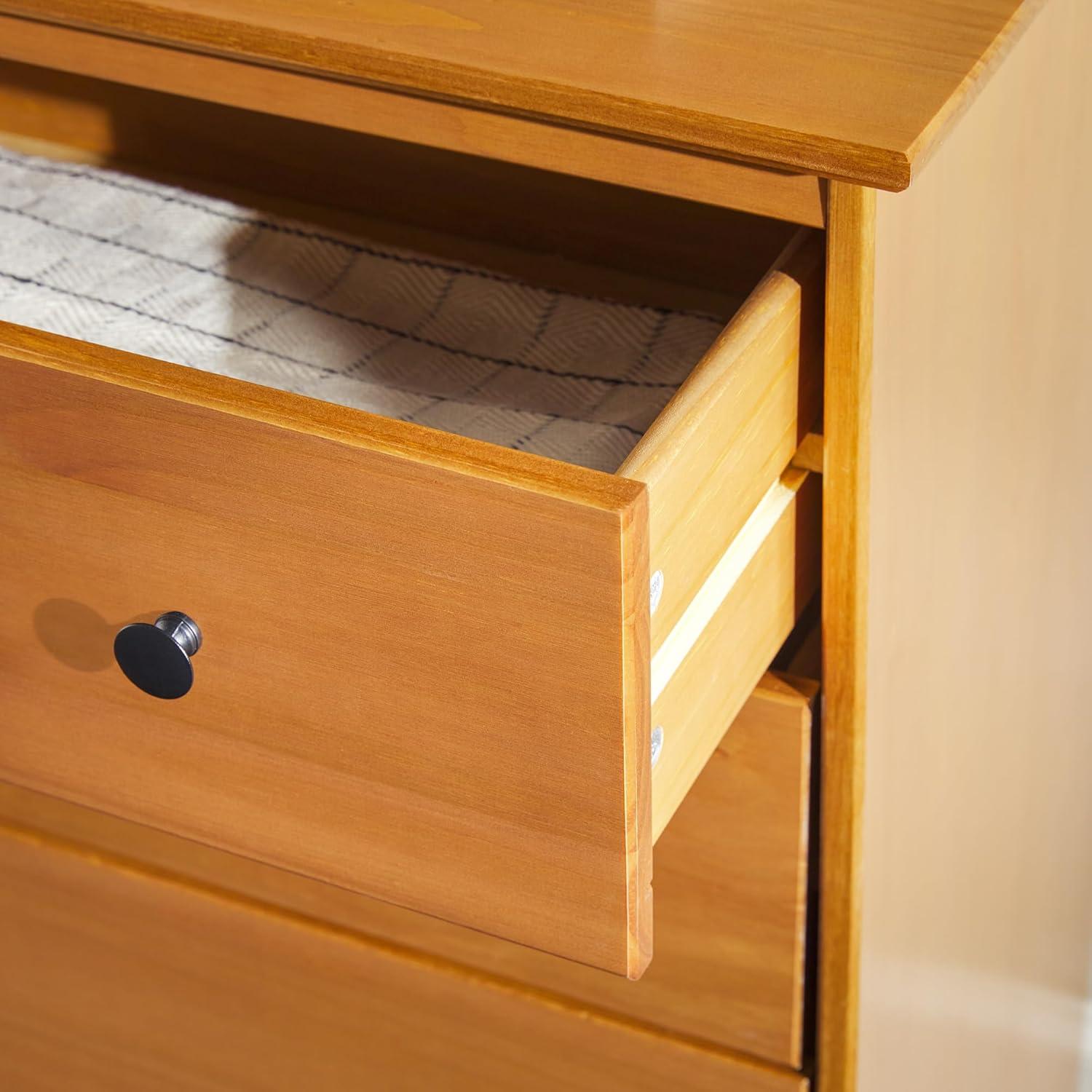 Caramel Mid-Century Modern 4-Drawer Solid Wood Dresser