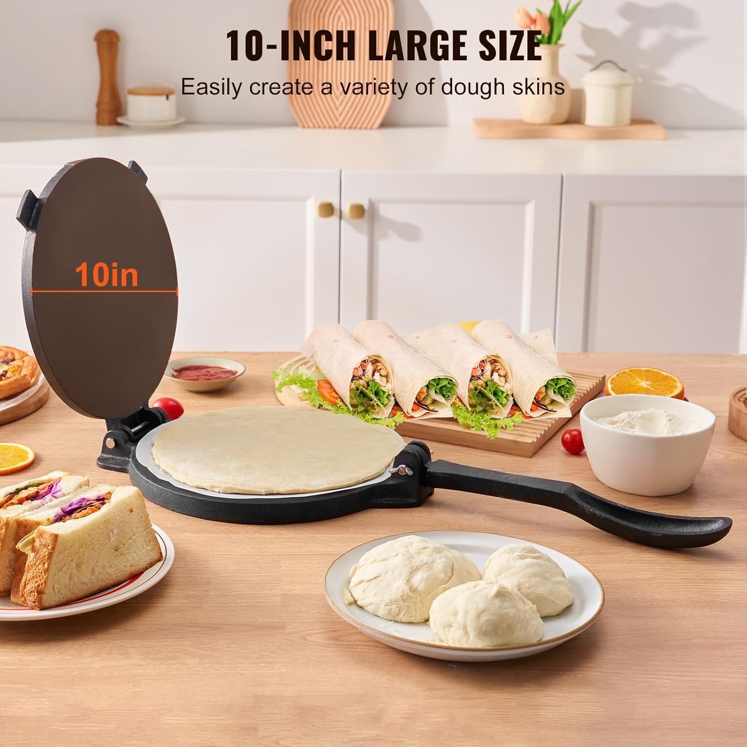 VEVOR 10-Inch Cast Iron Tortilla and Roti Press