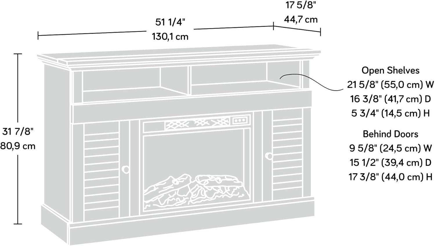 Curado Cherry 57" Engineered Wood Fireplace TV Stand with Cabinet