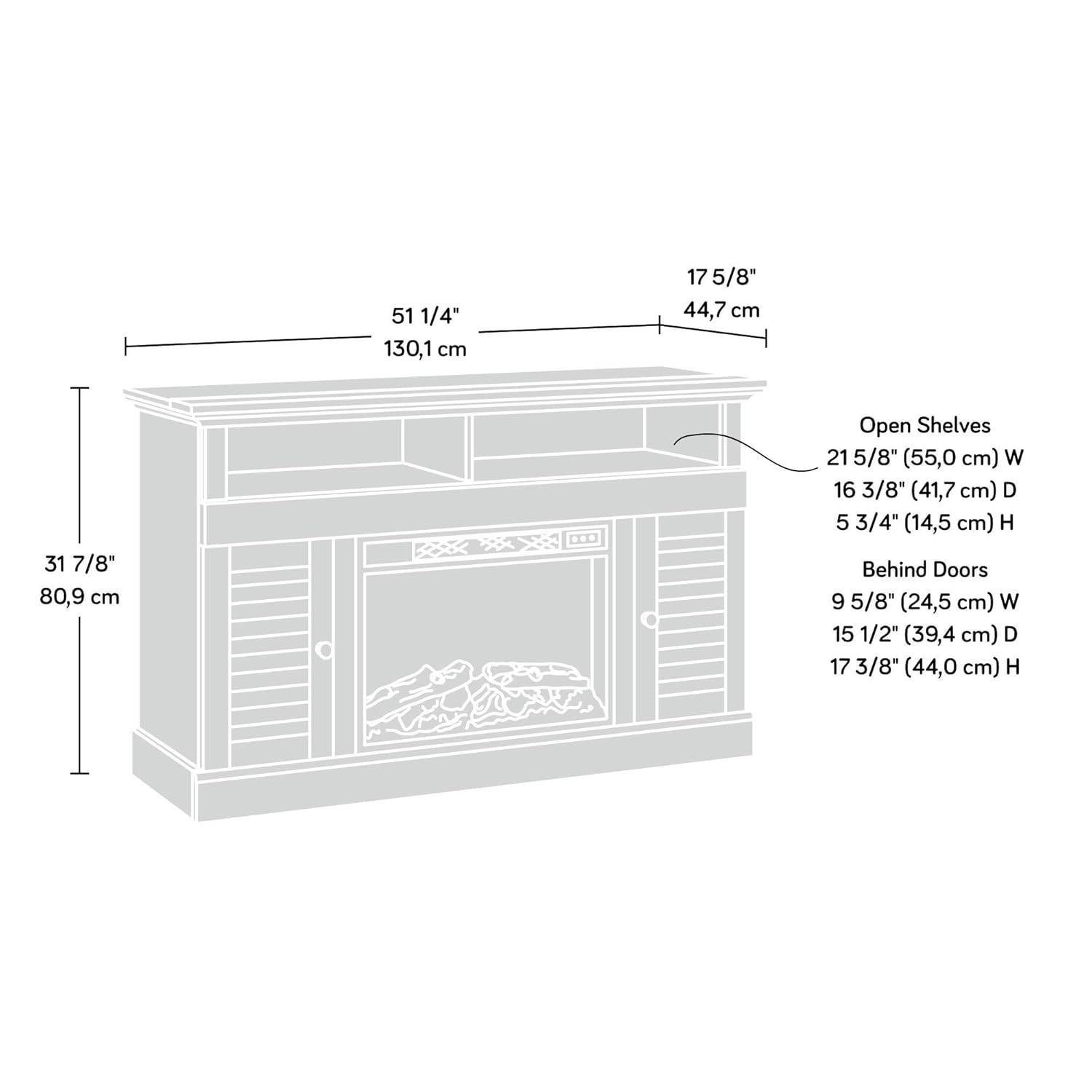 Sauder Harbor View 52" Fireplace TV Stand in Curado Cherry (TV's up to 60")