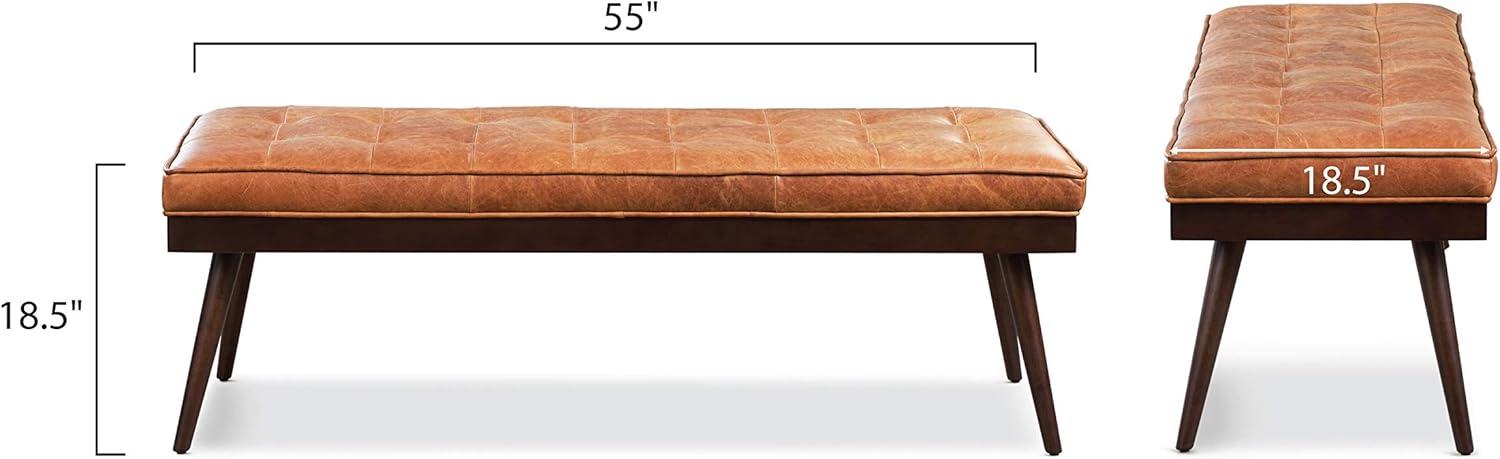 Athan Full-Grain Italian Genuine Leather Bench