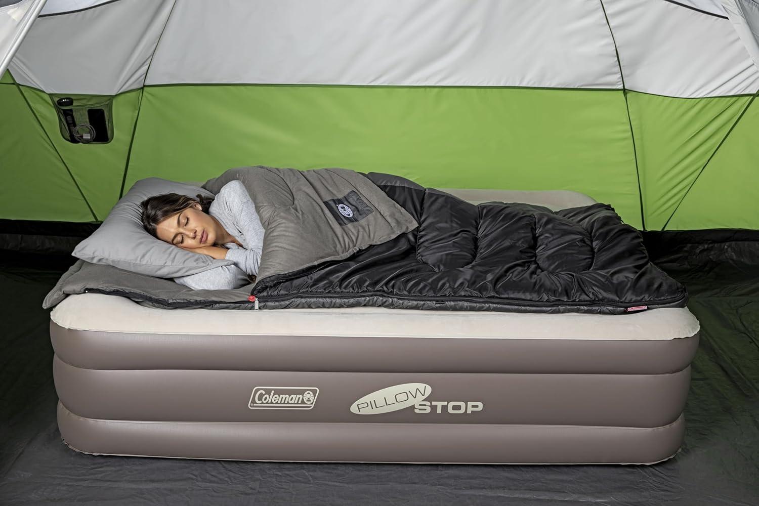 Coleman SupportRest Pillowstop 18" Double-High Airbed with Rechargeable Pump, Twin