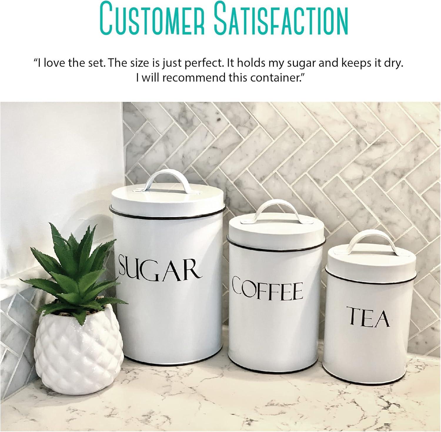 Outshine Co Outshine Farmhouse Nesting Kitchen Canister Set Perfect for Flour Coffee Tea Sugar (Set of 4)