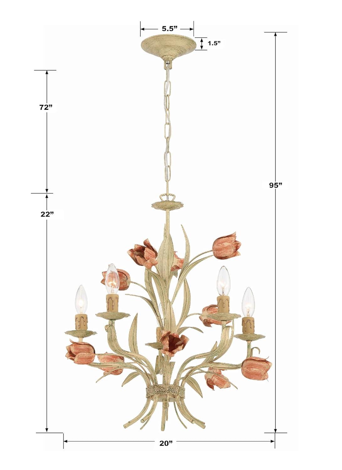 Crystorama Lighting Southport 5 - Light Chandelier in Sage Rose