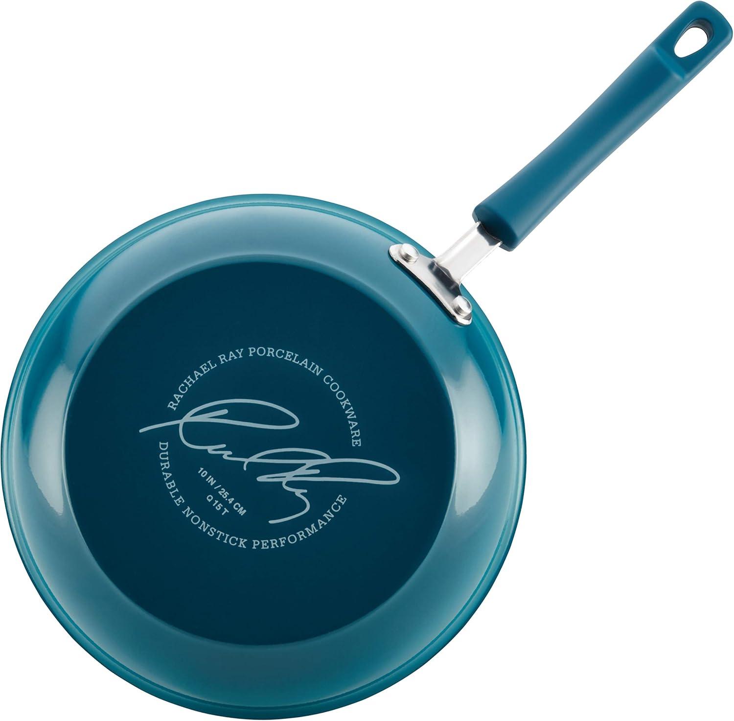 Rachael Ray Classic Brights Porcelain Nonstick Cookware Set, 14-Piece