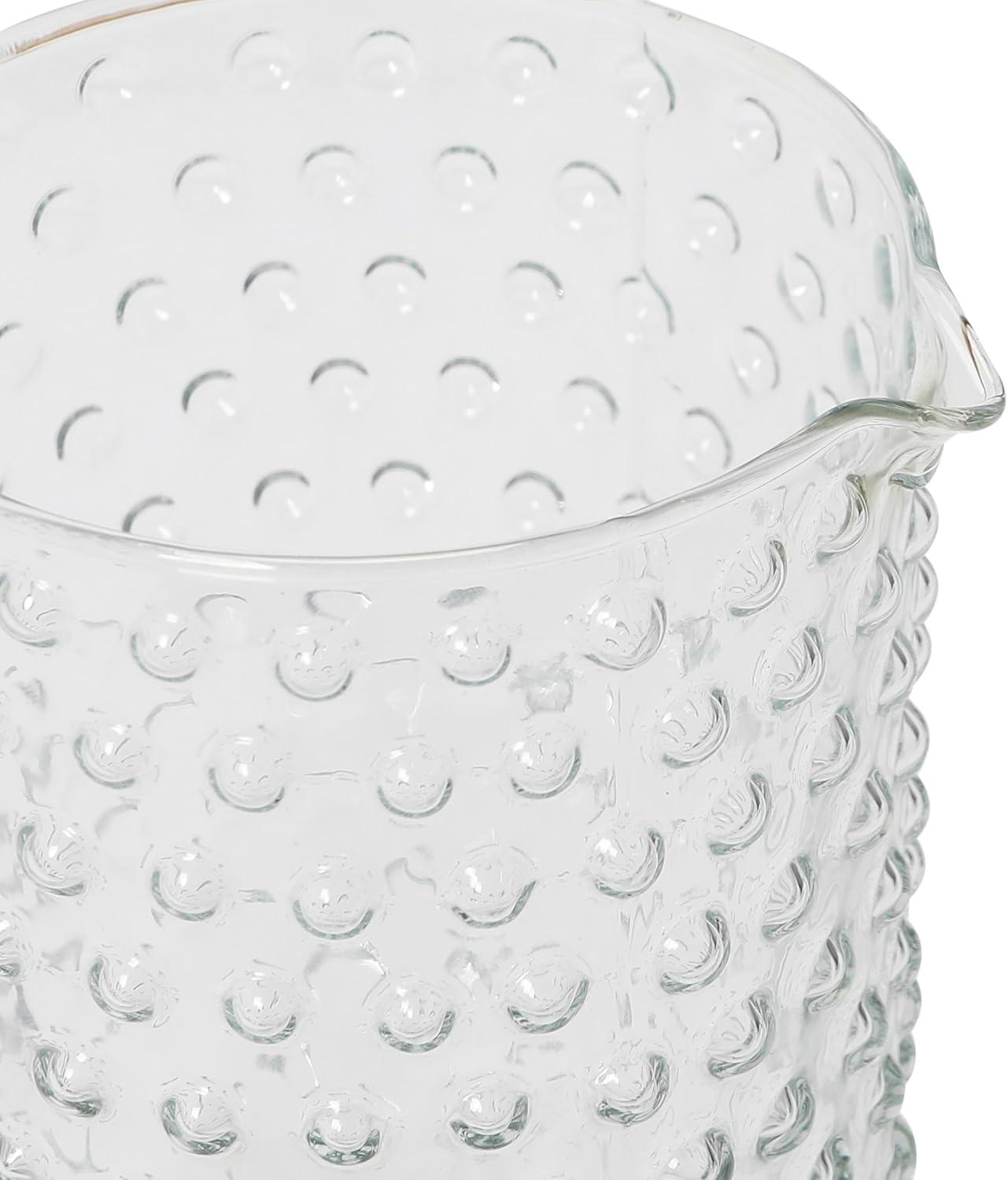 Creative Co-Op Hand Blown Glass Hobnail Pitcher, Clear